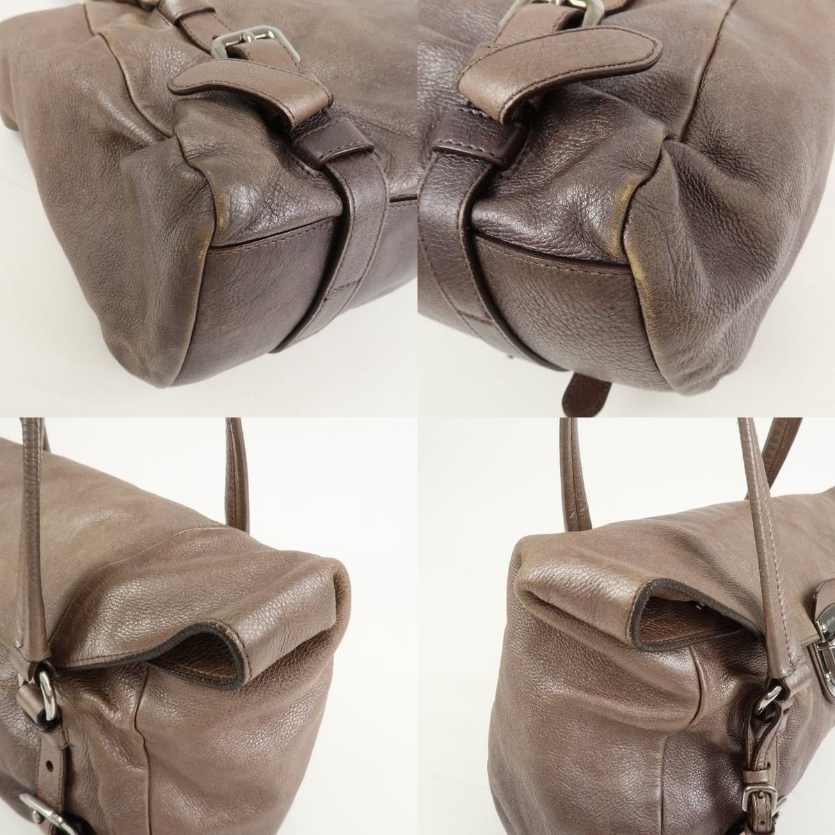 Prada Prada Logo Calfskin Shoulder Bag Metallic Brown Size ONE SIZE - 5 Thumbnail