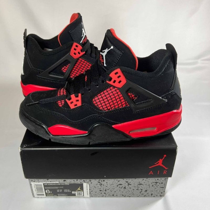 Jordan Brand × Nike Nike Air Jordan 4 Retro GS Red Thunder Men's Shoes - Size 6 Size US 6 / EU 39 - 1 Thumbnail