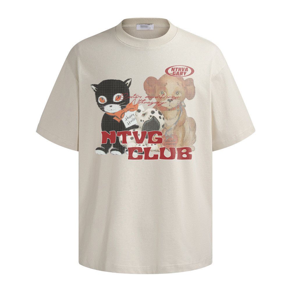 Japanese Brand Loose-fitting men's animal cartoon print T-shirt Size US M / EU 48-50 / 2 - 1 Thumbnail