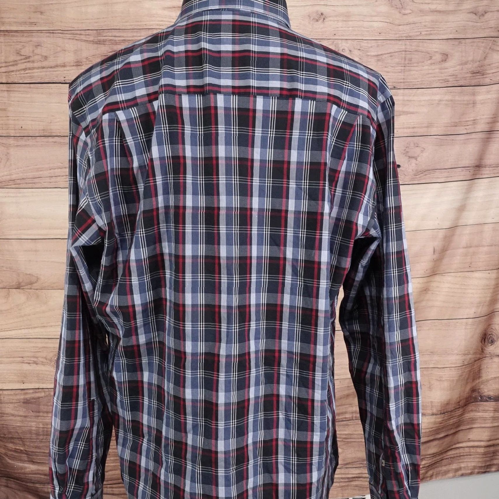 Van Heusen Van Heusen Flex Shirt Mens XL Blue Plaid Slim Fit Button Front Size US XL / EU 56 / 4 - 4 Thumbnail