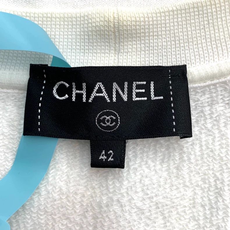 Chanel Chanel White logo printed cotton round-neck long-sleeved s Size M / US 6-8 / IT 42-44 - 5 Thumbnail