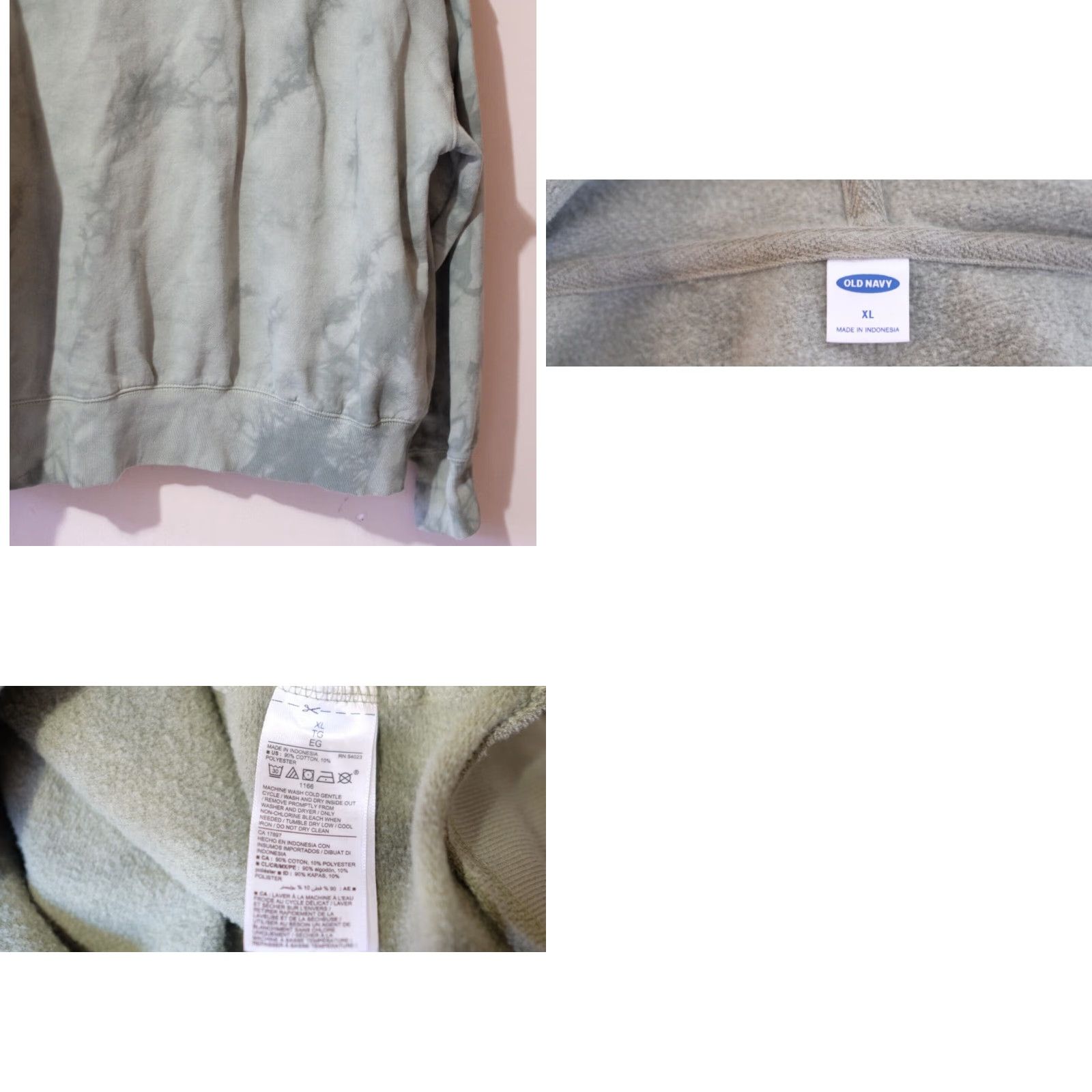 Old Navy Old Navy Hoodie Womens XL Tie Dye Zip-Front Green Size XL / US 12-14 / IT 48-50 - 8 Thumbnail