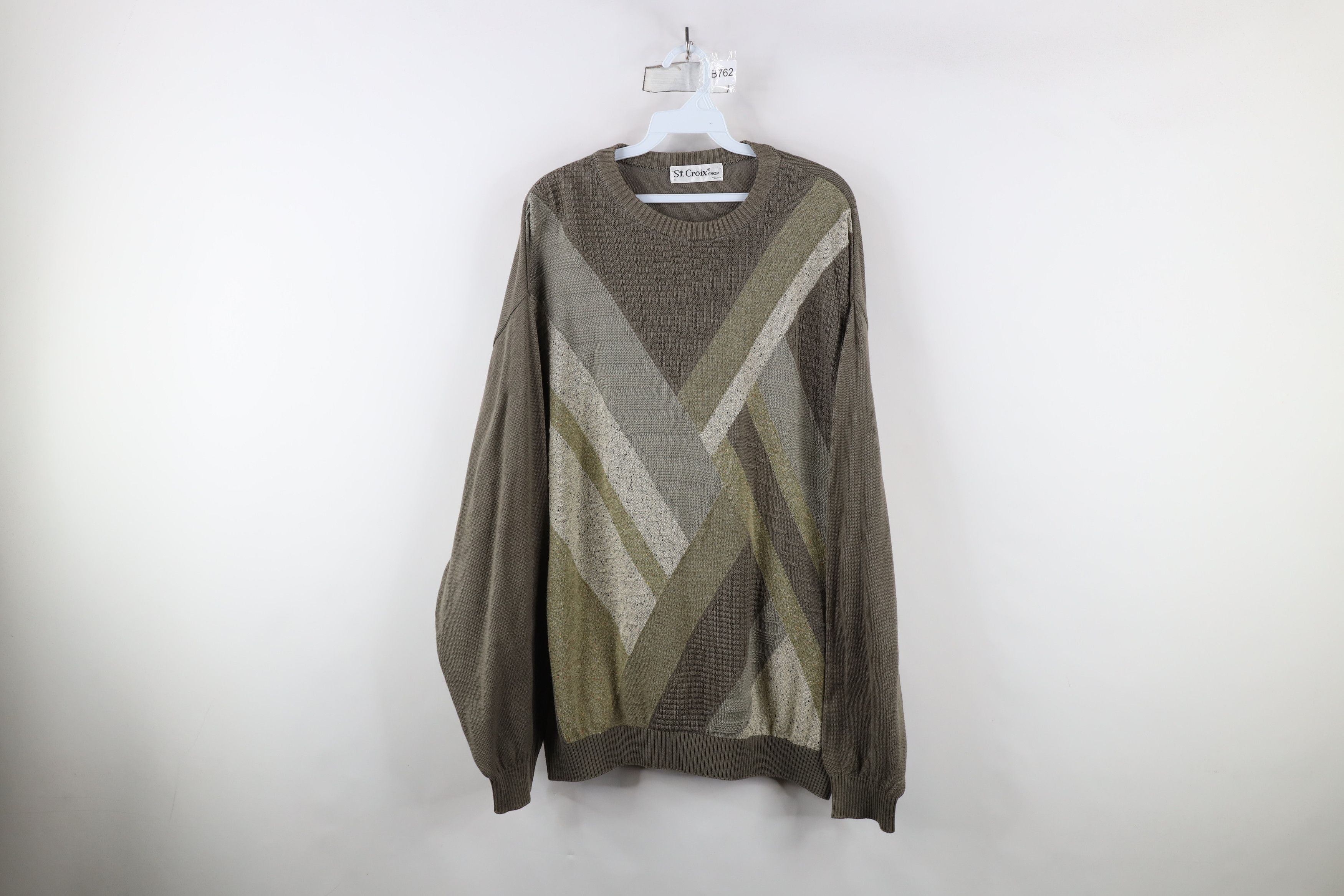St. Croix × Vintage Vintage 90s St Croix Patchwork Cotton Knit Sweater USA Size US L / EU 52-54 / 3 - 1 Thumbnail
