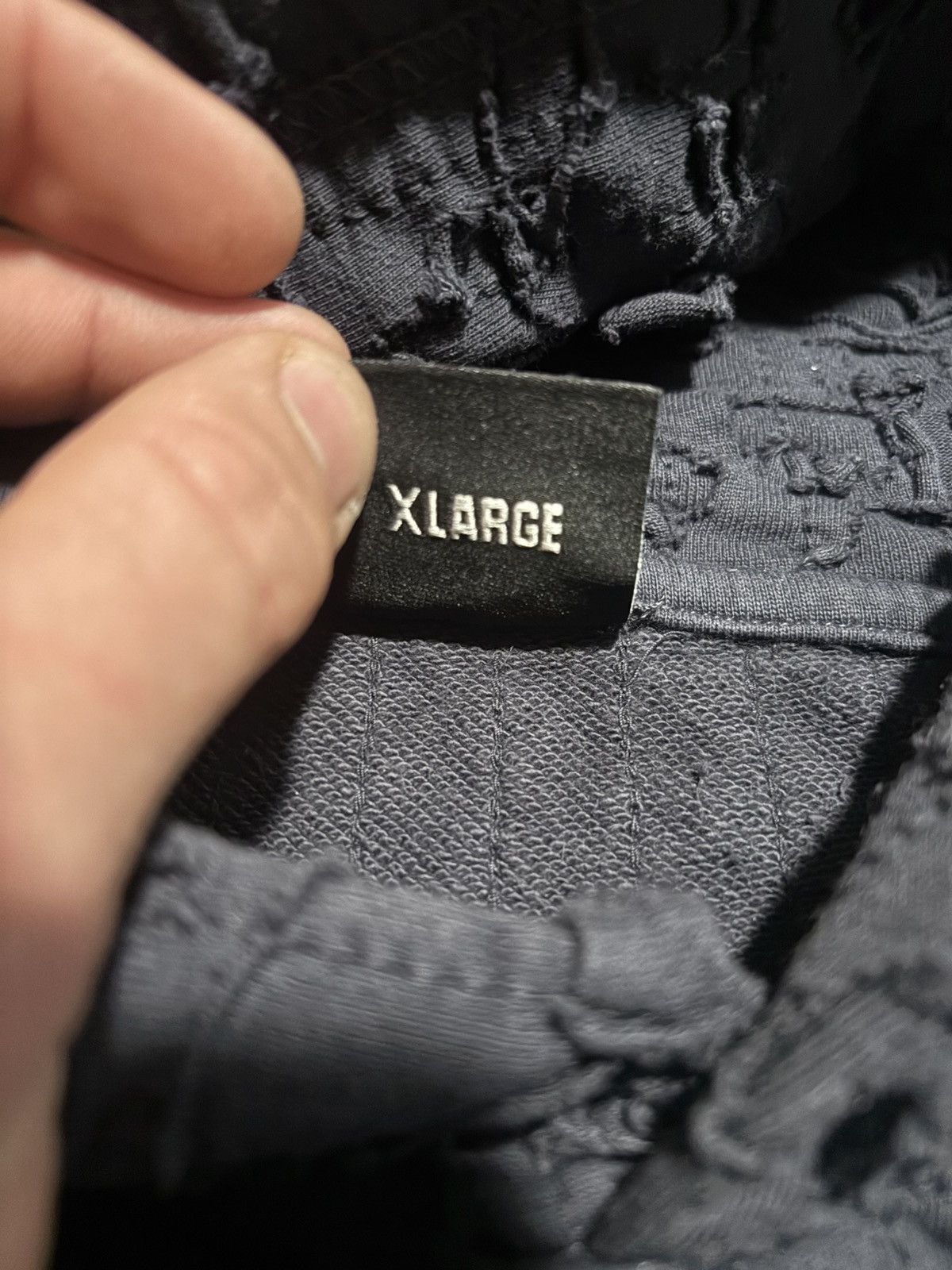Revenge Thrashed Boro Arch Logo Hoodie Navy/White Size US XL / EU 56 / 4 - 4 Thumbnail