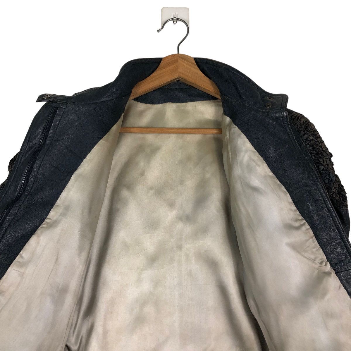 Japanese Brand 🔥Vintage Biker Leather Jacket Double Collar Issey Miyake Size US M / EU 48-50 / 2 - 14 Thumbnail