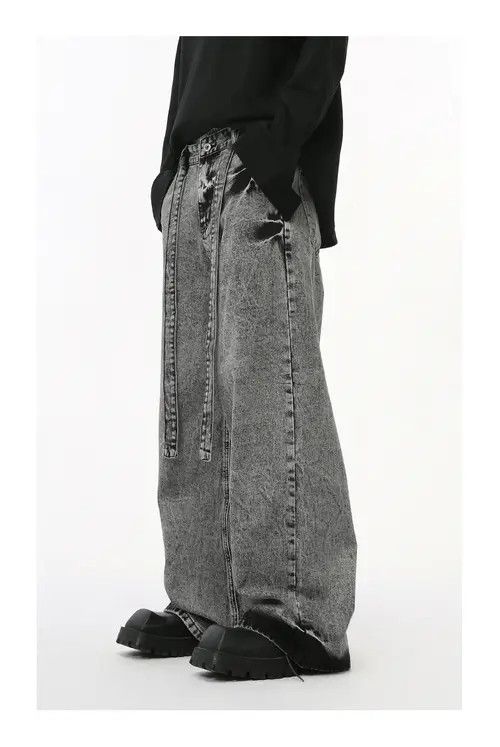 VIBE American high street lace-up colorblock jeans Size US 34 / EU 50 - 6 Thumbnail