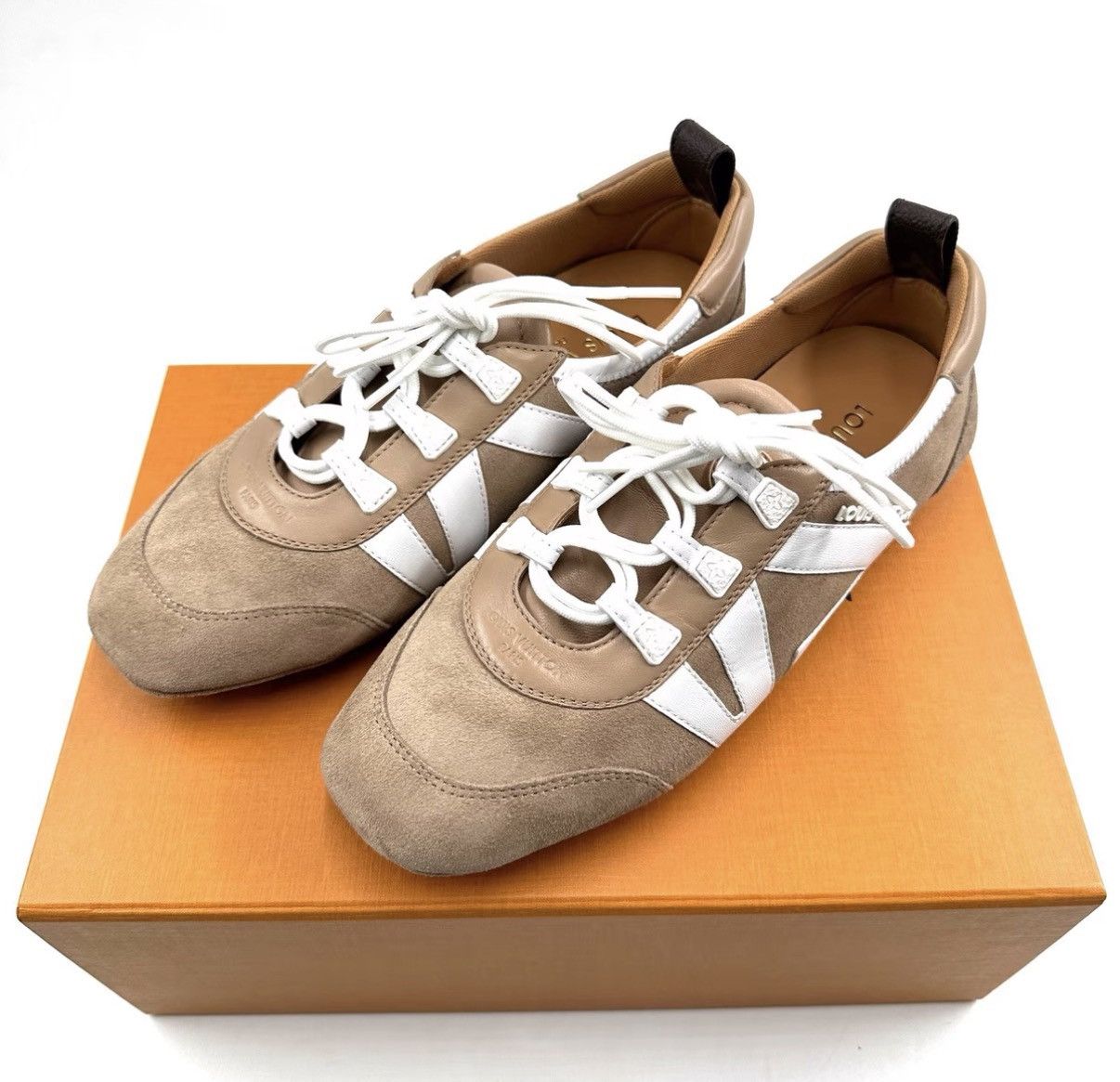 Louis Vuitton Louis Vuitton Suede Deconstruction Sneakers in Khaki K12 Size US 7 / IT 37 - 1 Thumbnail