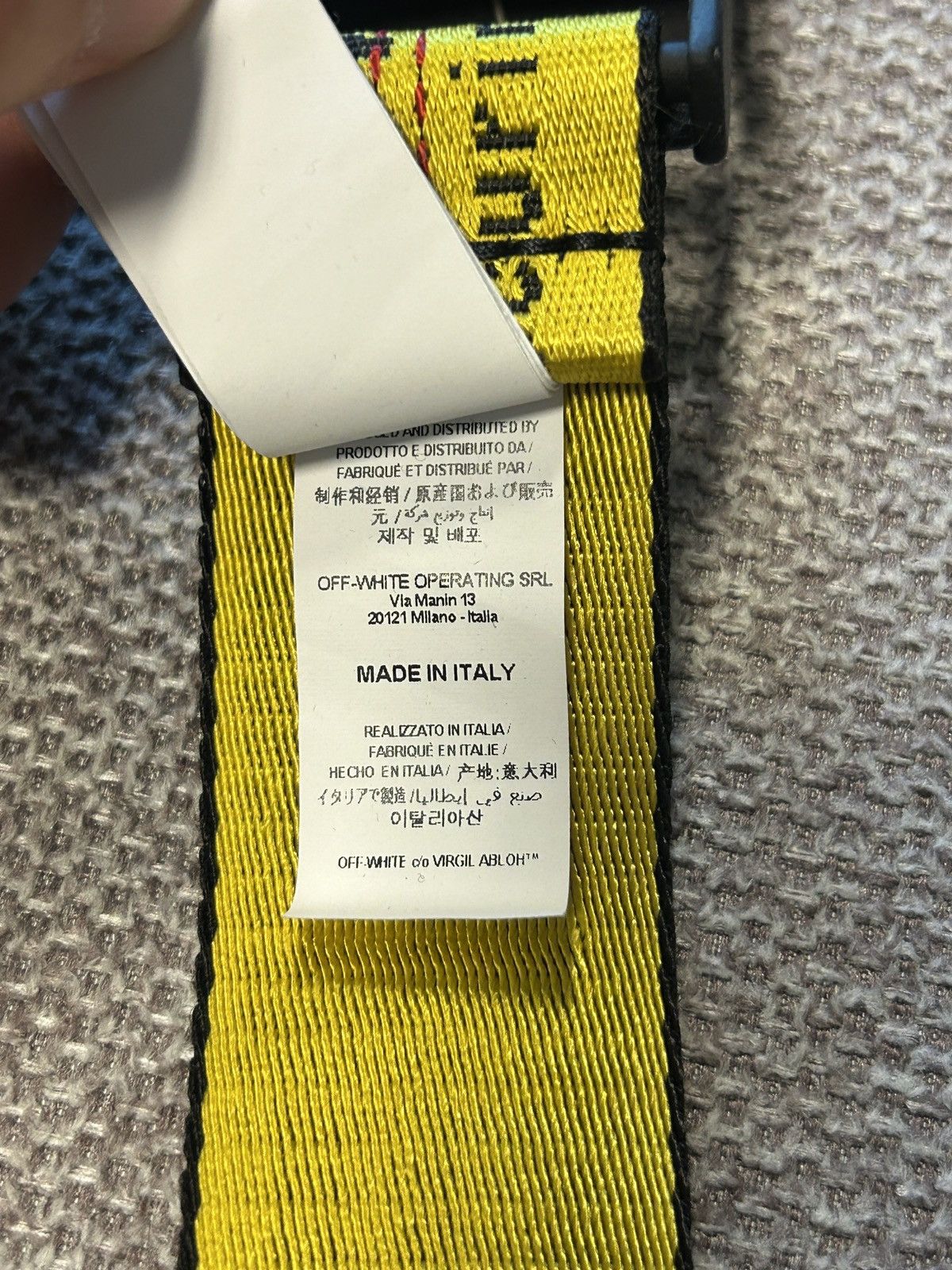 Off-White Off-white Industrial Belt Yellow-Black Size ONE SIZE - 7 Thumbnail