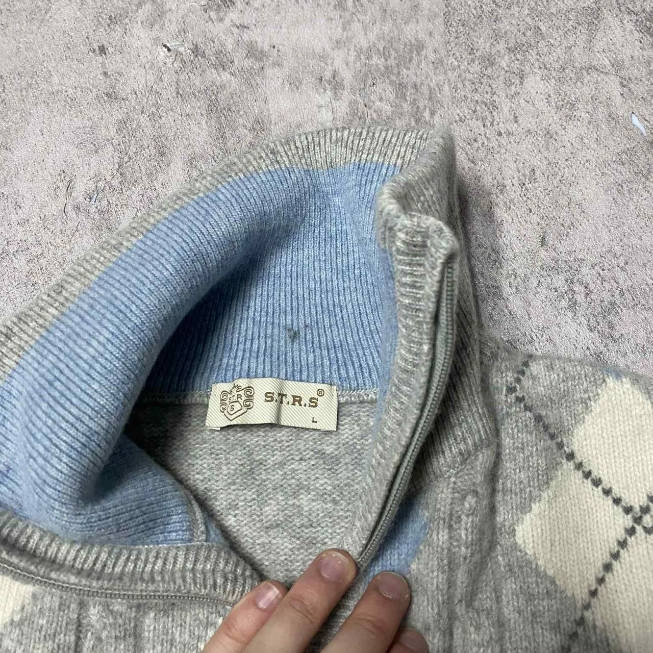 Other Grey and blue argyle sweater with a zipper knitwear Size US L / EU 52-54 / 3 - 2 Thumbnail