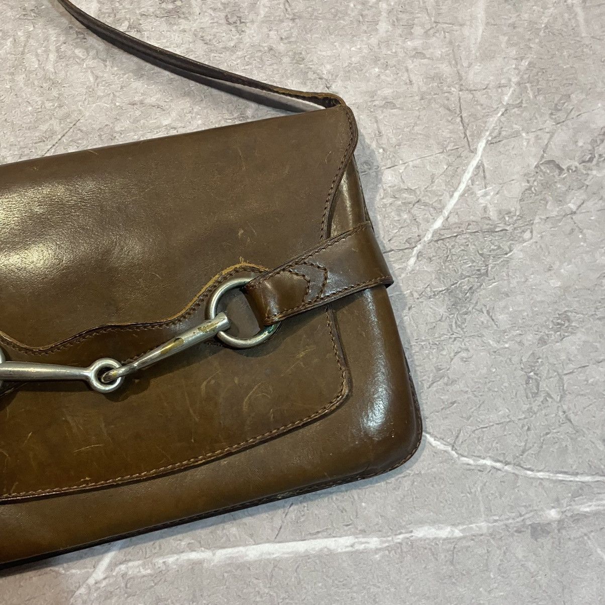 Gucci × Vintage RARE ! VINTAGE GUCCI LEATHER CROSSBODY BAGS 70s Size ONE SIZE - 4 Thumbnail
