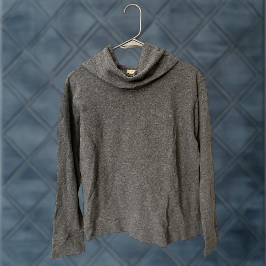 J.Crew J.CREW Women's Pullover Sweater Cowl Neck Gray Knit Cotton Blend Pockets M Size M / US 6-8 / IT 42-44 - 1 Thumbnail