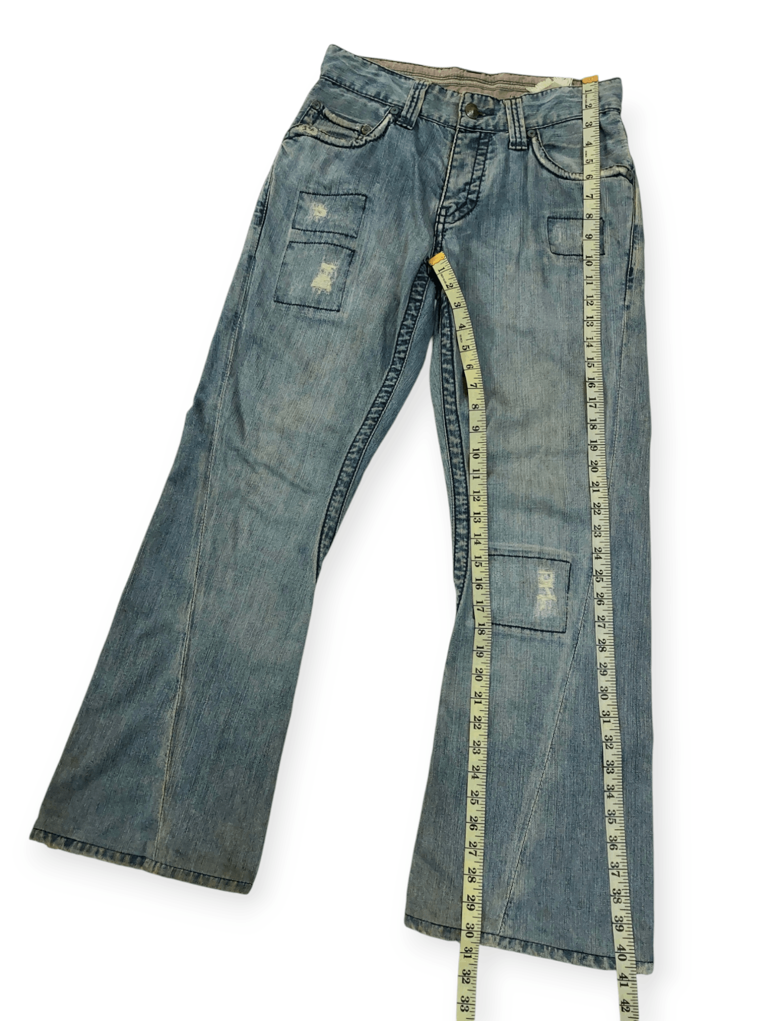 14th Addiction Stitch's Flare Distressed Denim Size US 29 - 17 Thumbnail