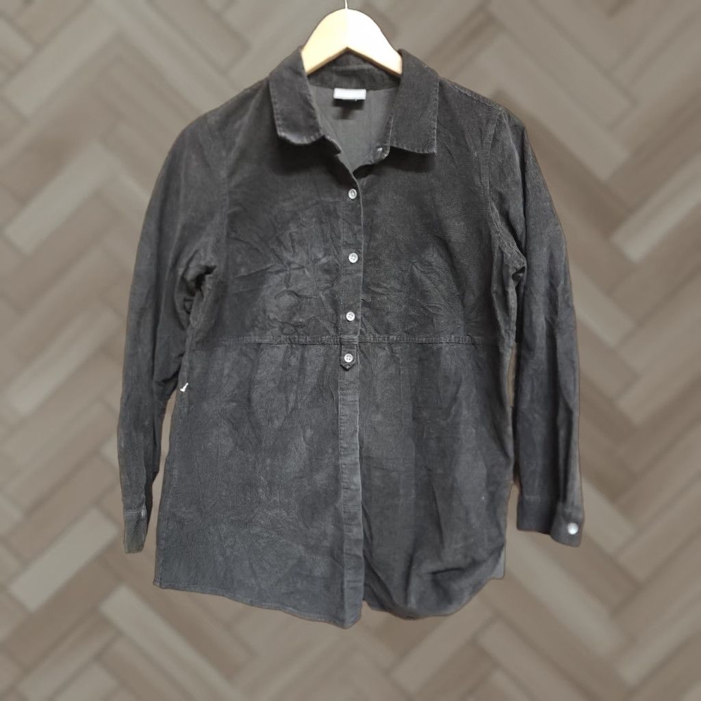 J. Jill J. Jill Womens Corduroy Button-Up Brown Petite S Long Sleeve Modern Shaped Shirt Small Womens Size S / US 4 / IT 40 - 1 Thumbnail