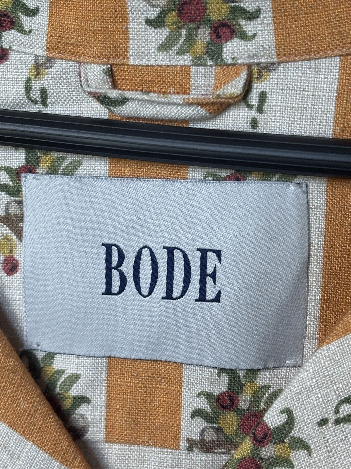 Bode 1/1 BODE ORANGE LINEN FLORAL PRINT SHIRT Size US XXL / EU 58 / 5 - 8 Thumbnail