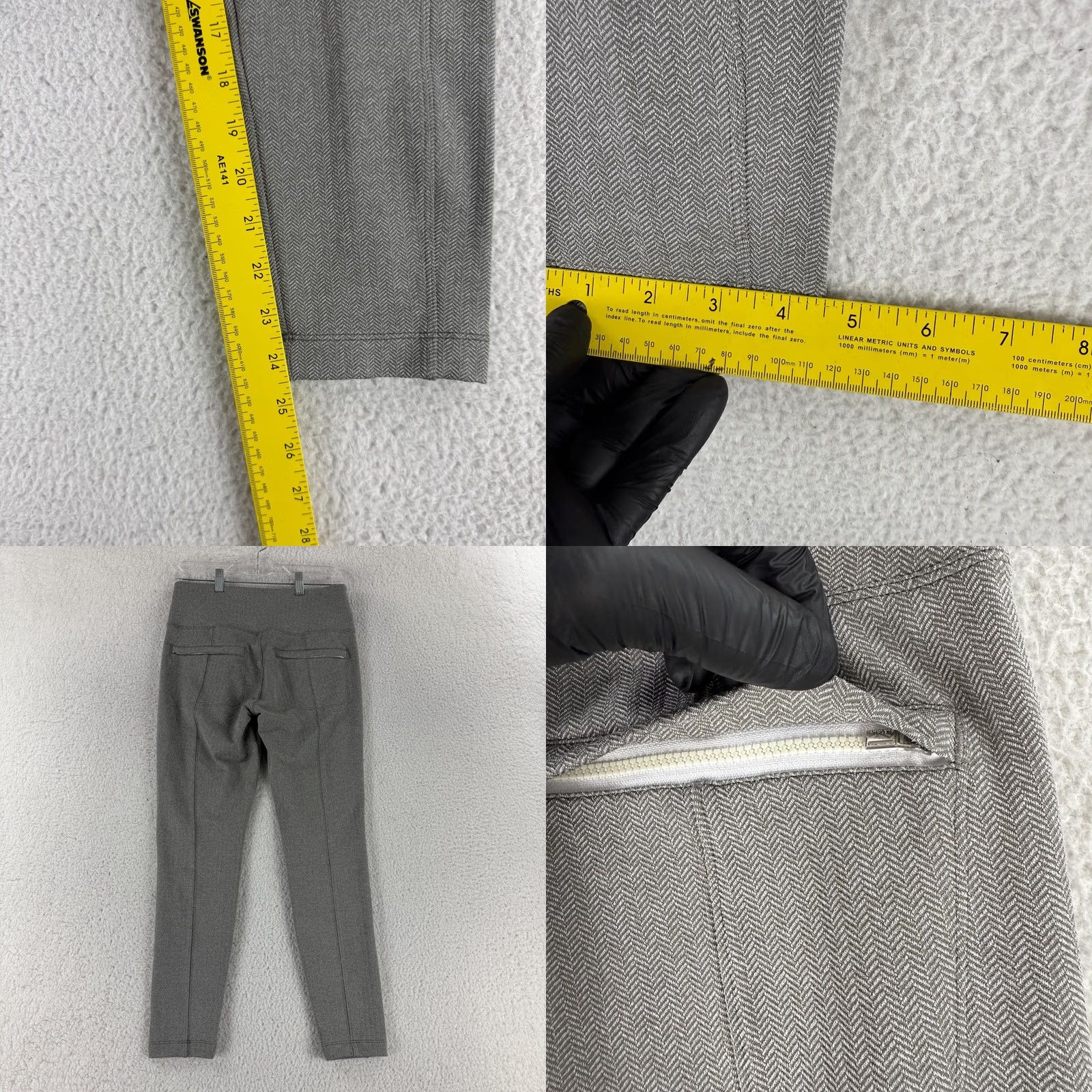 Athleta Athleta Delancey Herringbone Tight Leggings Womens Medium Gray Pull On Stretch Size 32" / US 10 / IT 46 - 8 Thumbnail