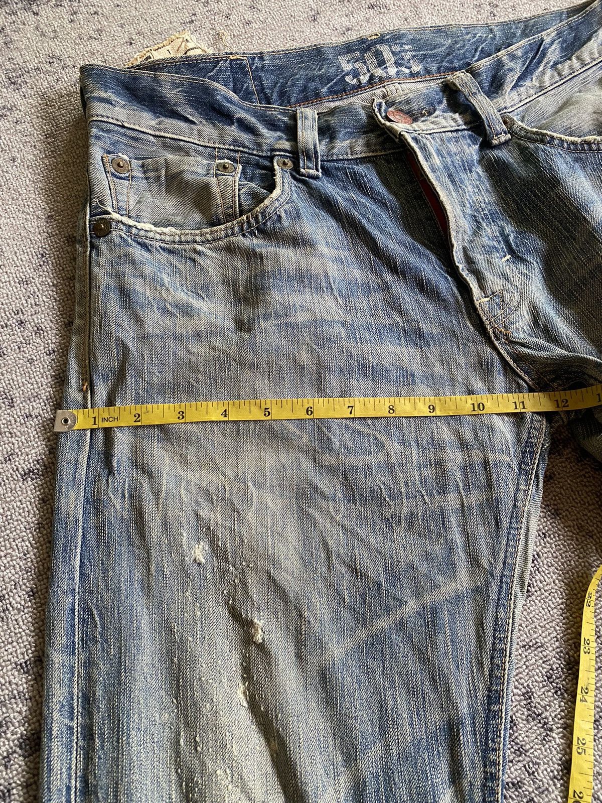 Hysteric Glamour Y2k Edwin 503 distressed bootcut jeans Size US 33 - 13 Thumbnail