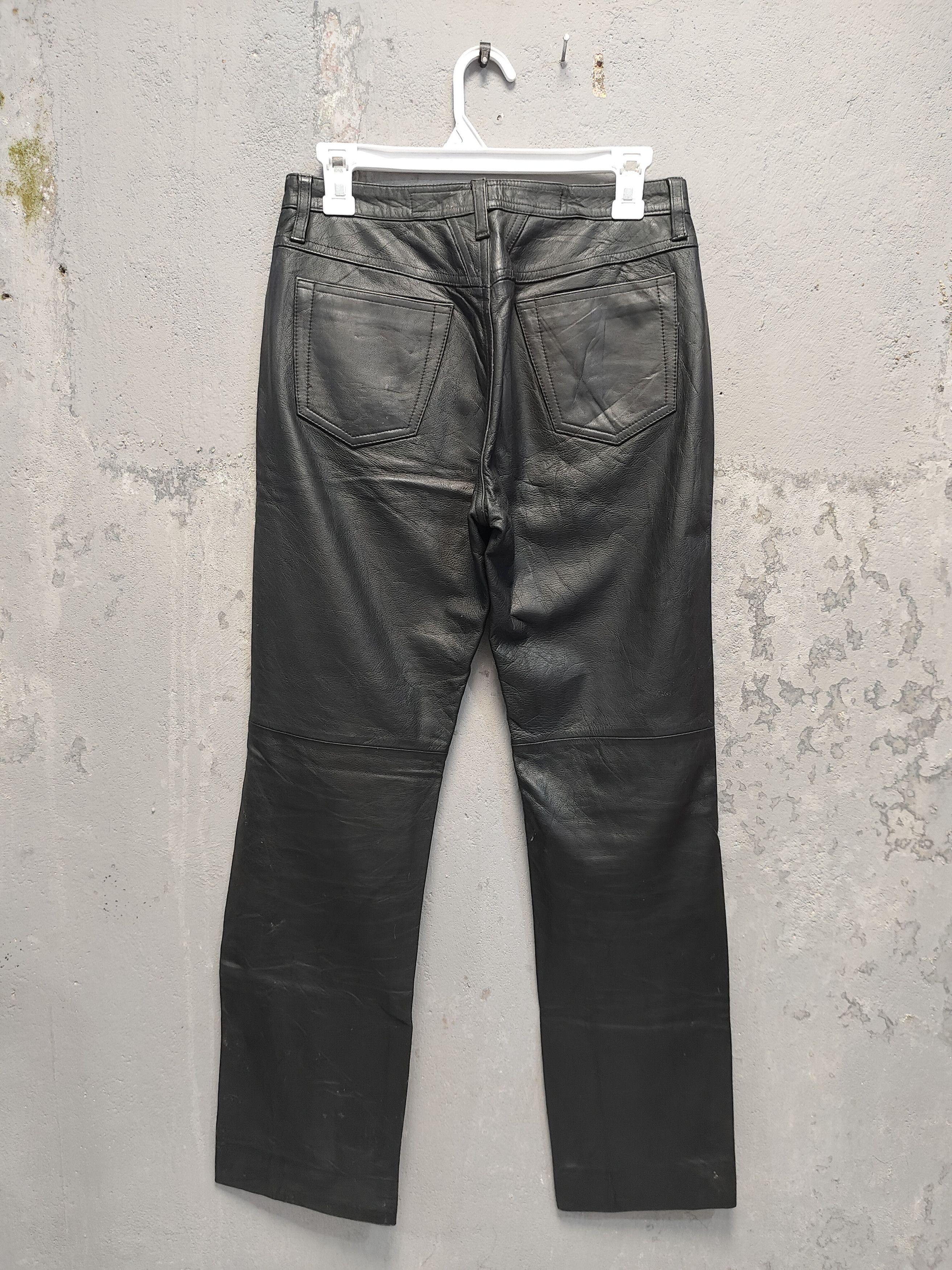 Marithe + Francois Girbaud 90s Marithe Francois Girbaud Minimal Leather Trousers Size US 30 / EU 46 - 5 Thumbnail