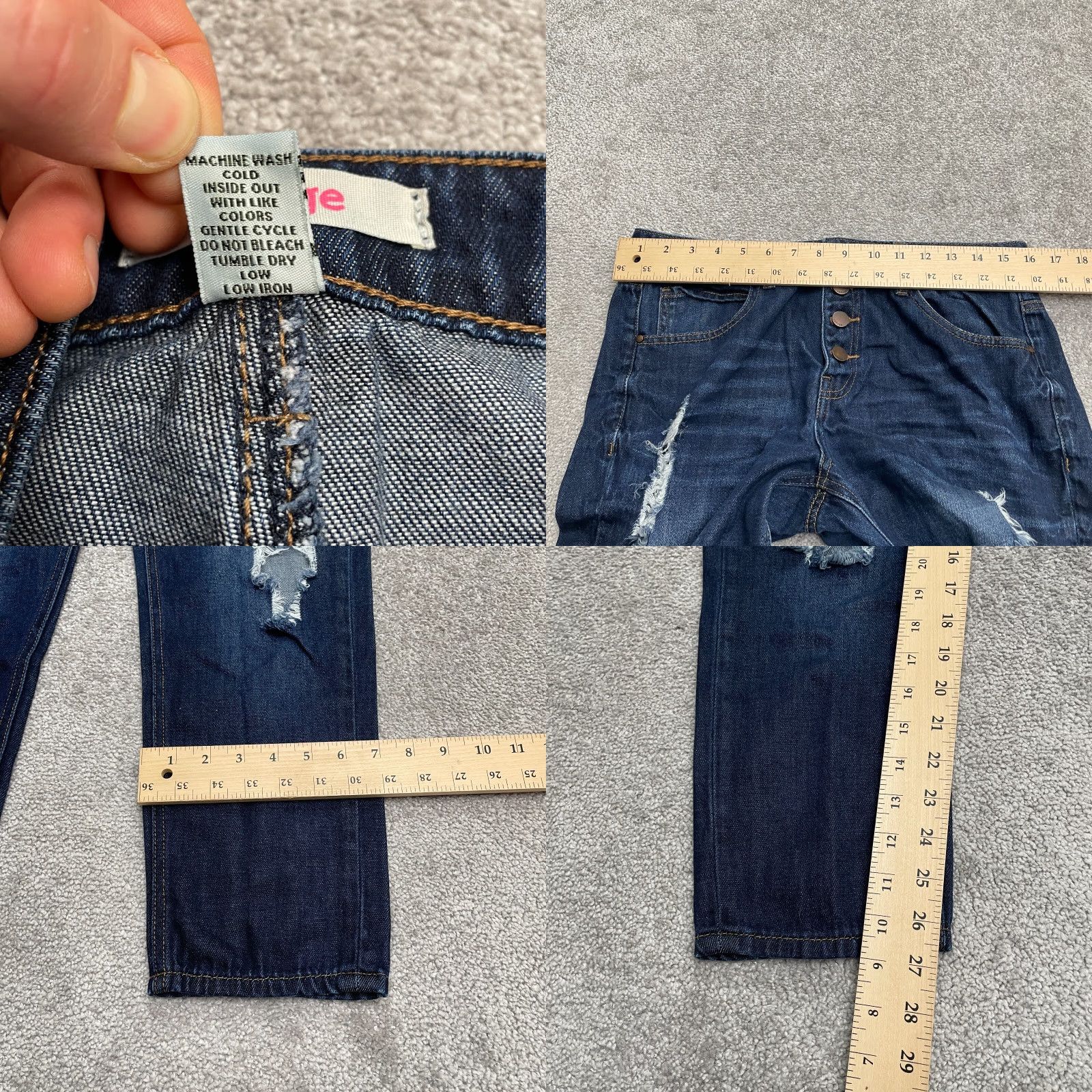 Vintage Refuge Denim Jeans Womens 10 High Rise Distressed Mom Blue 32x27 Button Size 32" / US 10 / IT 46 - 8 Thumbnail