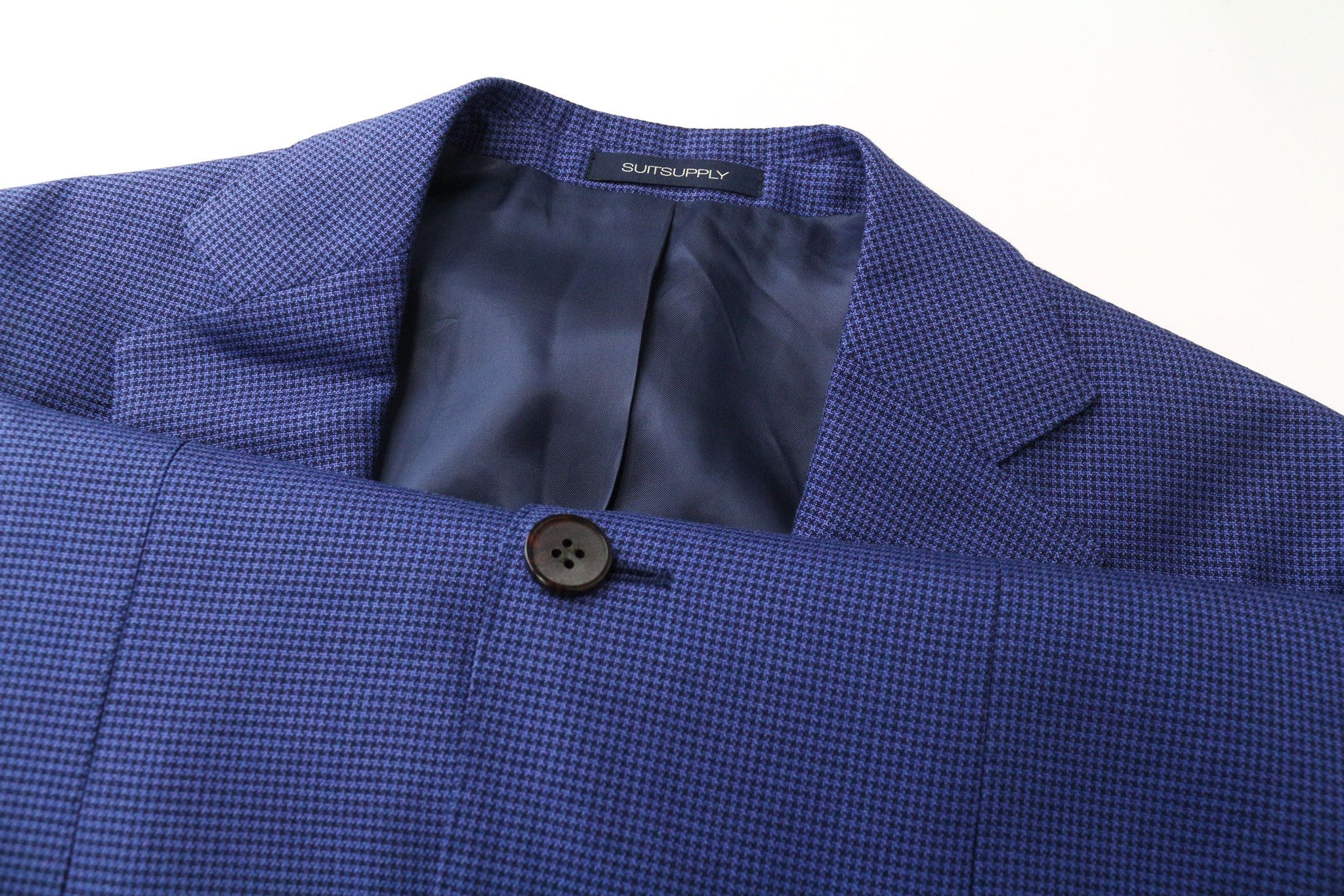 Suitsupply HAVANA UK36R Blue Wool Silk Houndstooth Blazer 75939 Size 36R - 7 Thumbnail