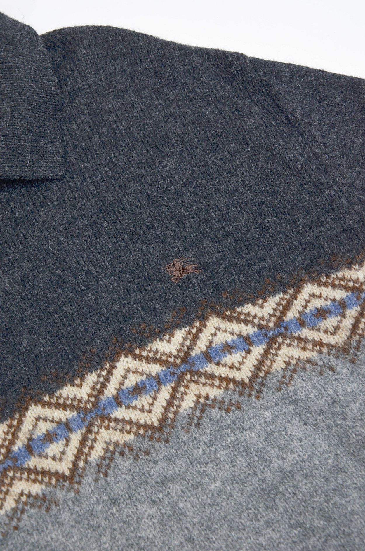 Burberry Burberry London Wool Fair Isle Half Zip Sweater Size 7 Size US L / EU 52-54 / 3 - 5 Thumbnail