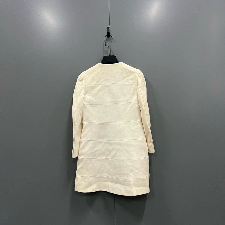 Prada Prada Size 38 Beige triangle logo jacket 2502-Nextarrow Size US XS / EU 42 / 0 - 3 Thumbnail