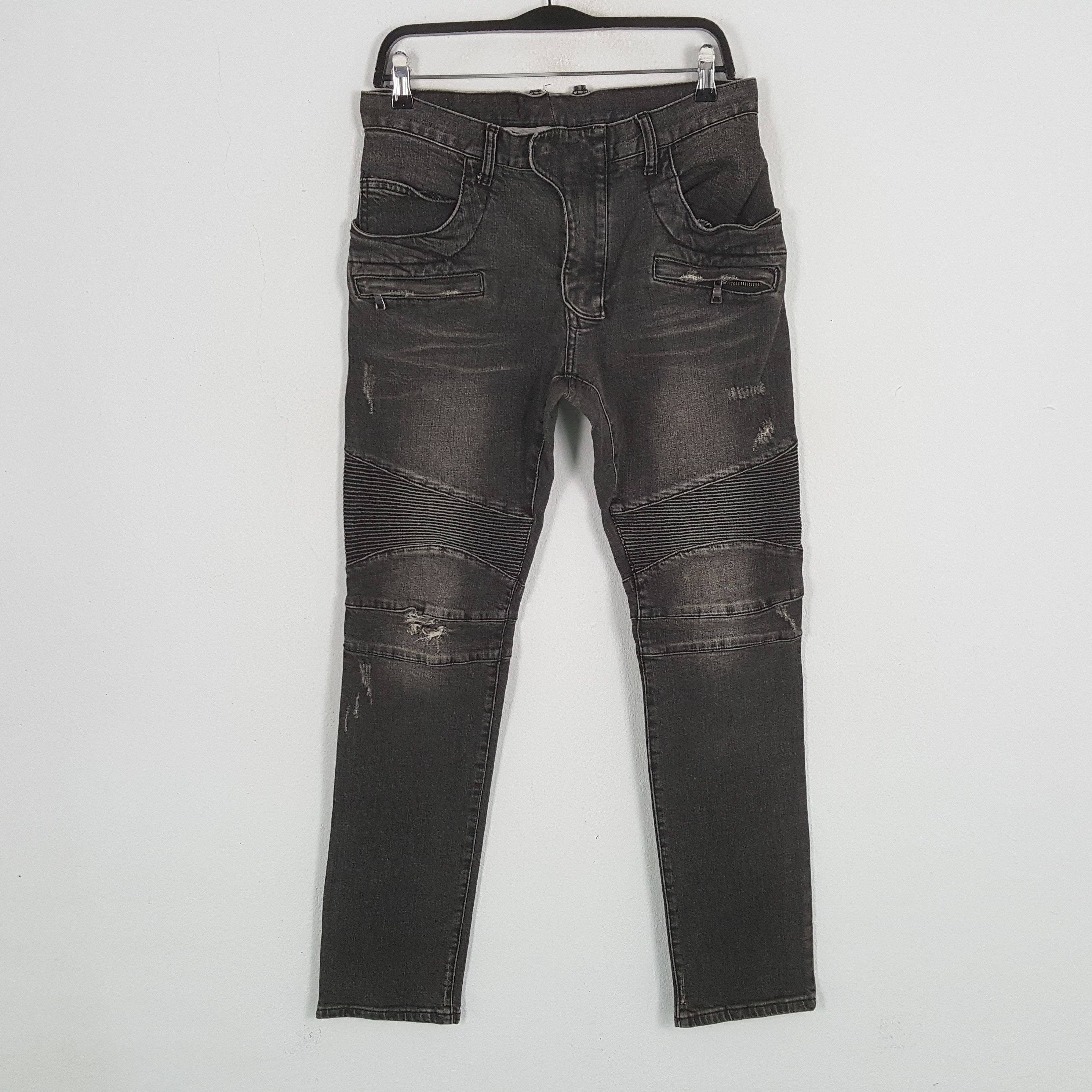 Vintage BALMAIN Paris Fashion Brand Distressed Jeans Size US 31 - 1 Thumbnail