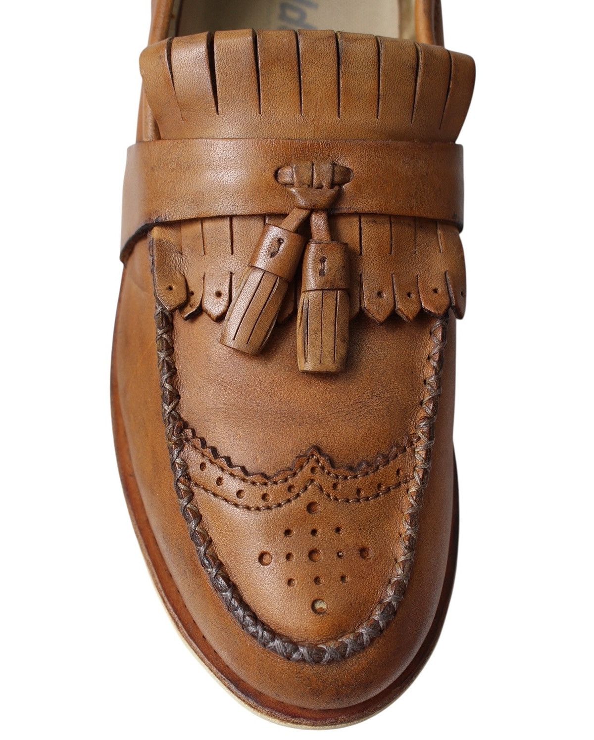 Vintage SS2015 FOLDER LEATHER KILTIE TASSEL LOAFERS WITH JAGGED SOLE Size US 8 / EU 41 - 4 Thumbnail