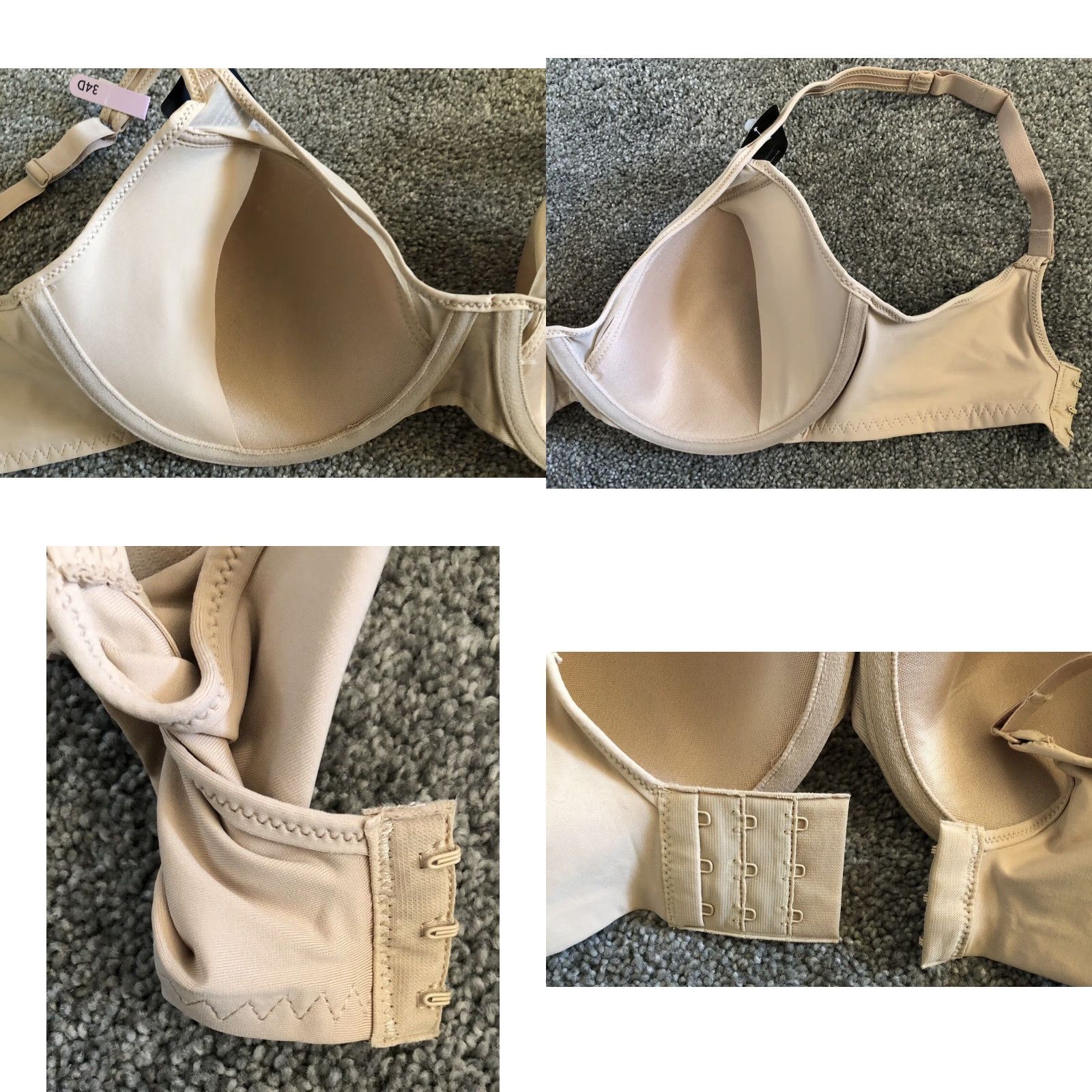 Vintage Bali One Smooth U Bra 34D Beige NWT Womens Regular 34D 3439 Ultra Lite Neckline Clip Front-closure? Size ONE SIZE - 8 Thumbnail