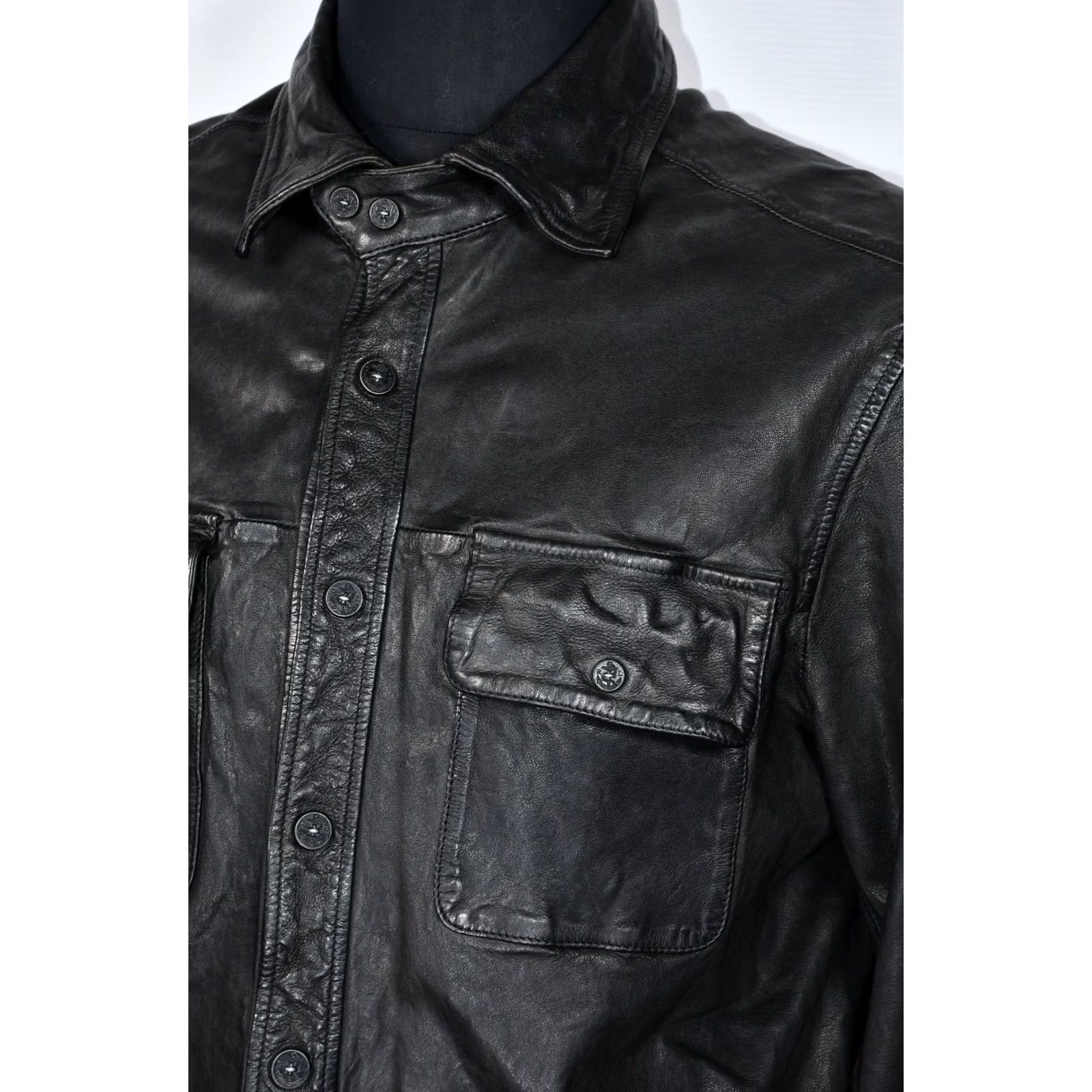Polo Ralph Lauren Polo Ralph Lauren Black Leather Shirt Jacket Men's Size M Size US M / EU 48-50 / 2 - 4 Thumbnail
