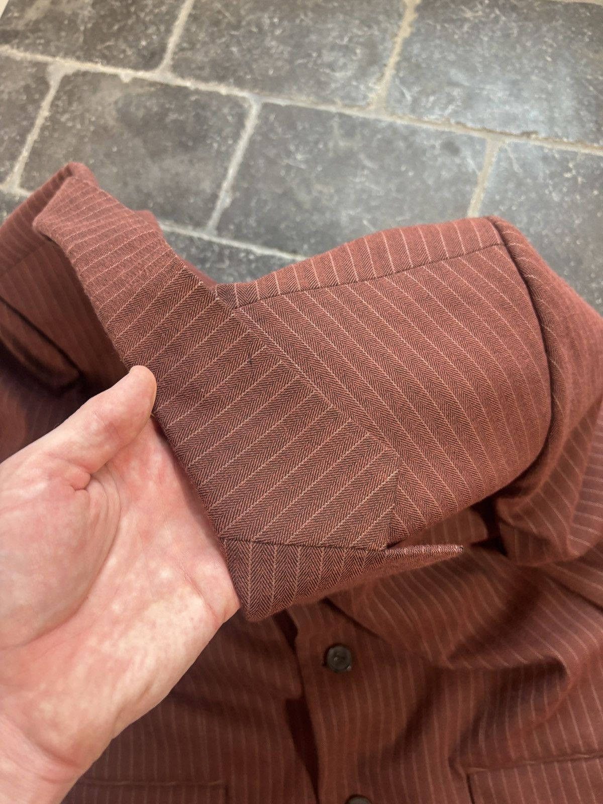 Vintage Bespoke Vintage Suit Two Piece 2pc Stripe Mobster Zoot Suit Size 44S - 16 Thumbnail