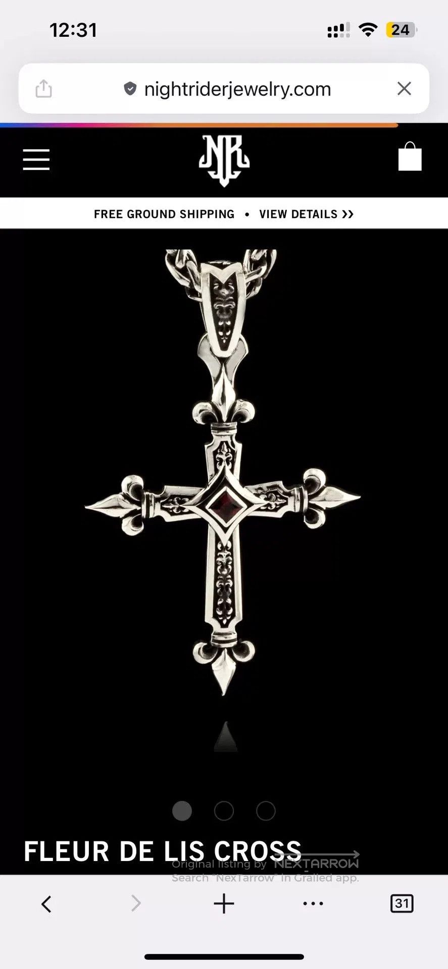 Other NightRider 925 Silver Cross Pendant. Size ONE SIZE - 4 Thumbnail