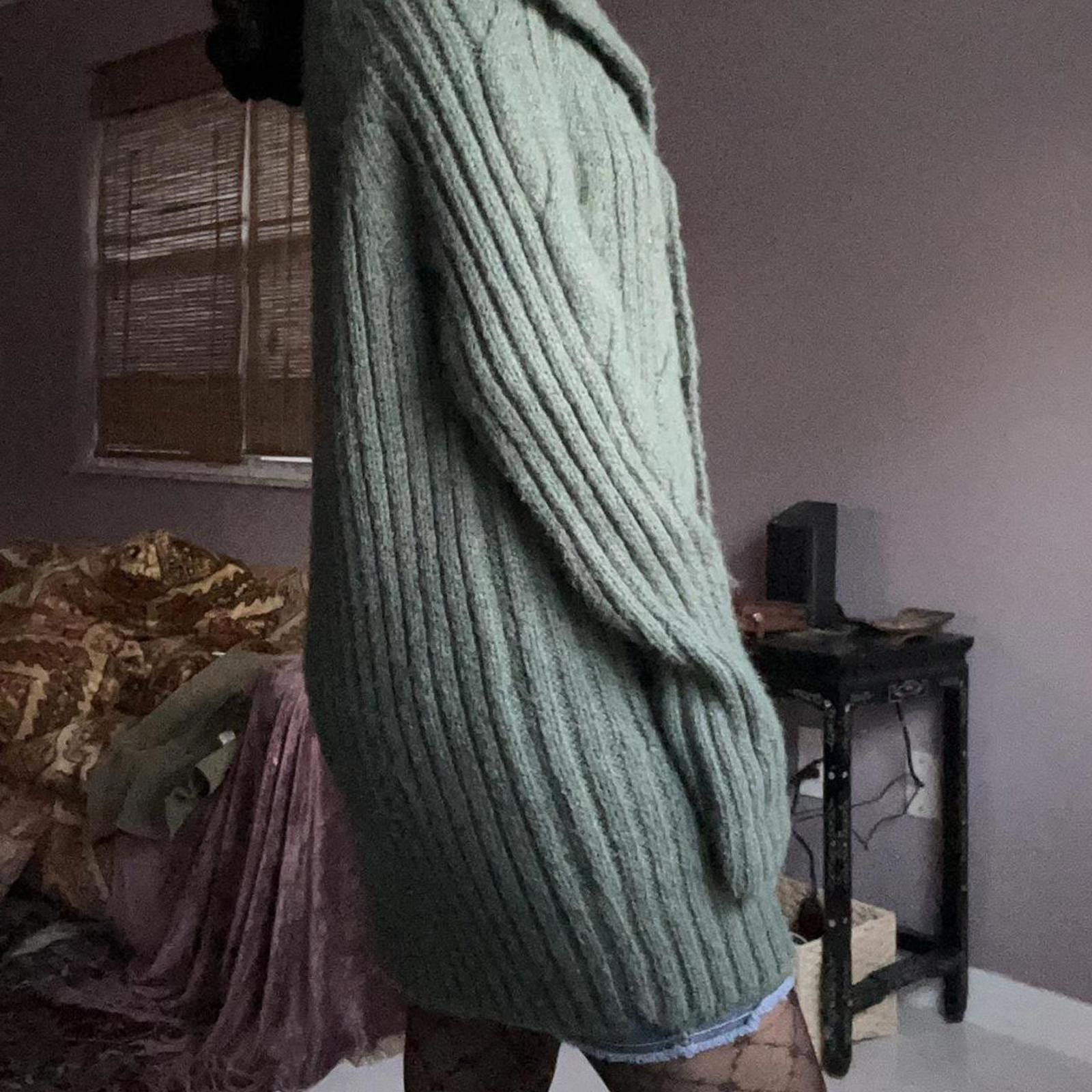 Mossimo Green knit cardigan with button-up front and collar Size XXL / US 16-18 / IT 52-54 - 4 Thumbnail