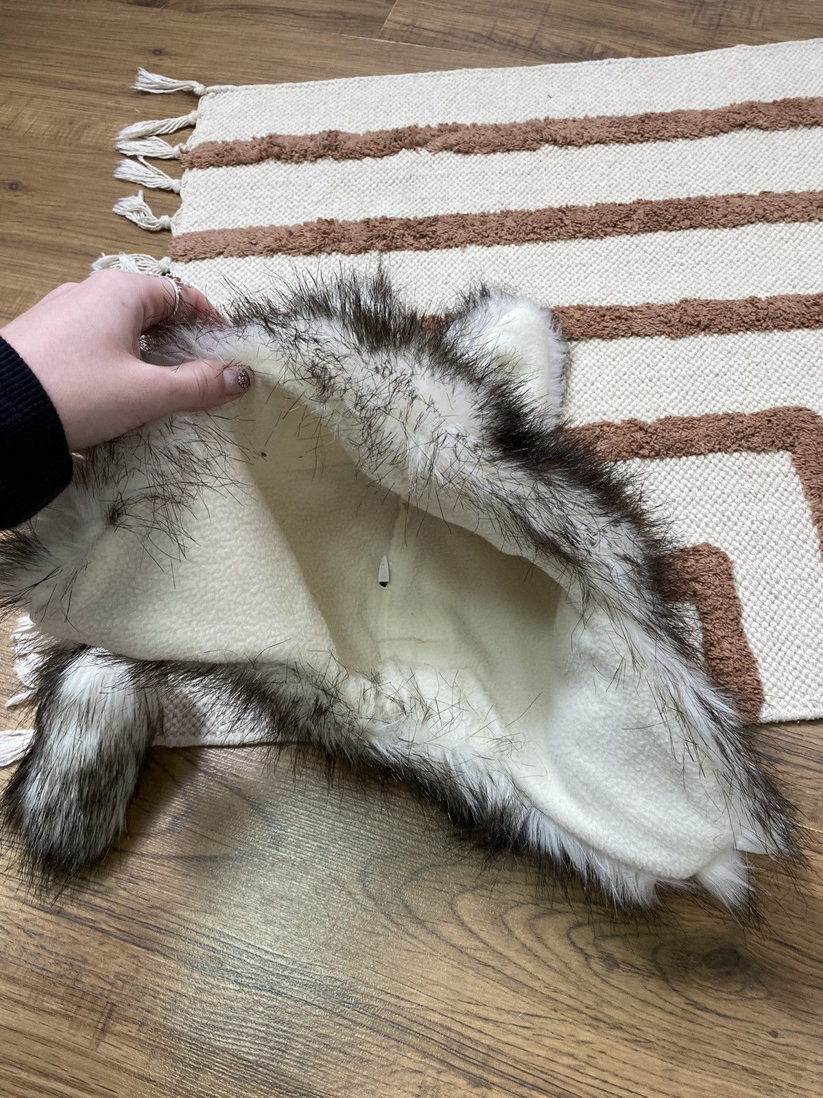 Vintage RABBIT FLUFFY FUR MOHAIR USHANKA AVIATOR HAT Size ONE SIZE - 4 Thumbnail