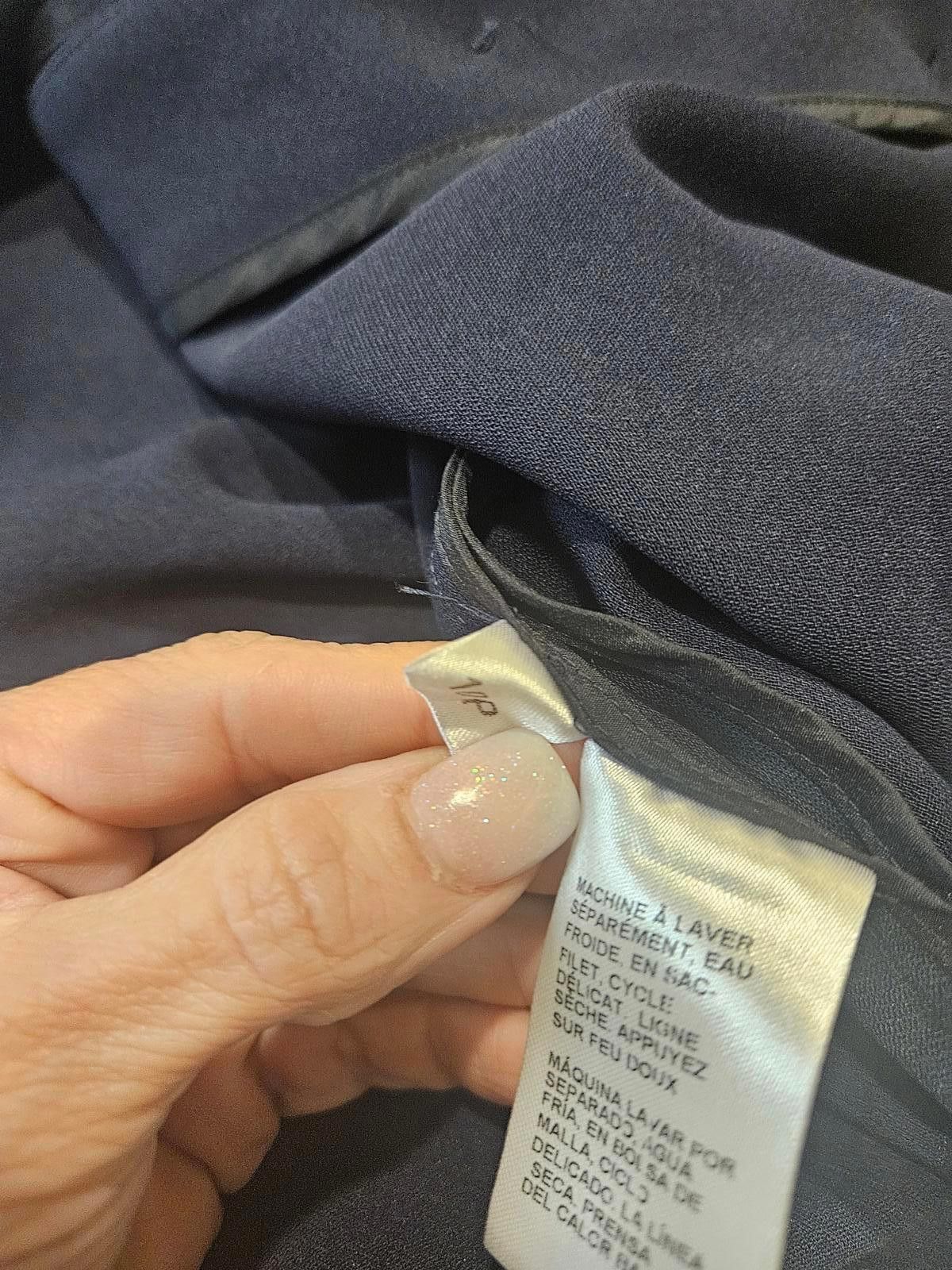 Designer Doncaster Chic Sleeveless Navy Dress with Hidden Buttons #34 Size L / US 10 / IT 46 - 6 Thumbnail
