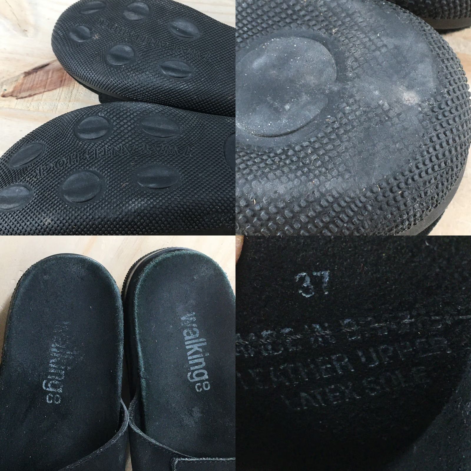 CO Walking Co Sandal Womens 37 Black Open Toe Slide Slip-On Leather Comfort Casual Womens Shoes Size US 7 / IT 37 - 9 Thumbnail