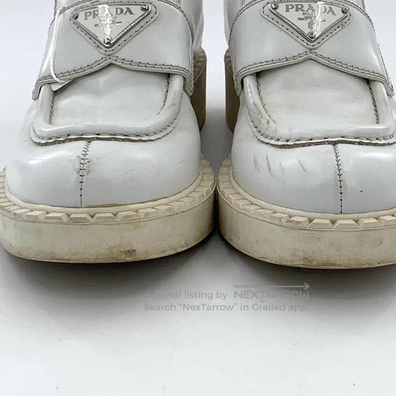 Prada Prada White triangle label casual flat loafers single shoe Size US 5.5 / IT 35.5 - 9 Thumbnail
