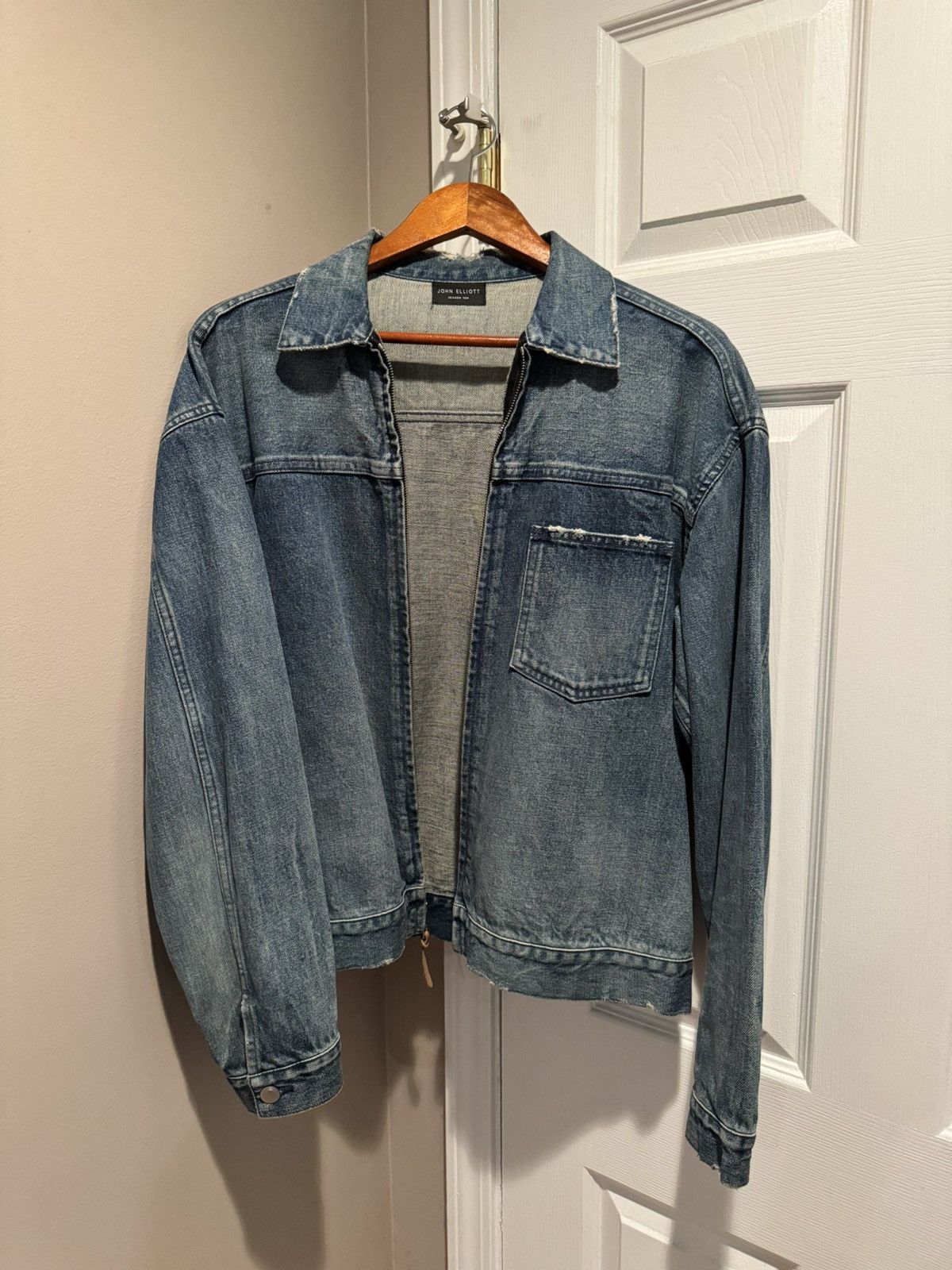 image of John Elliott Denim Zip Blouson, Men's (Size Large)