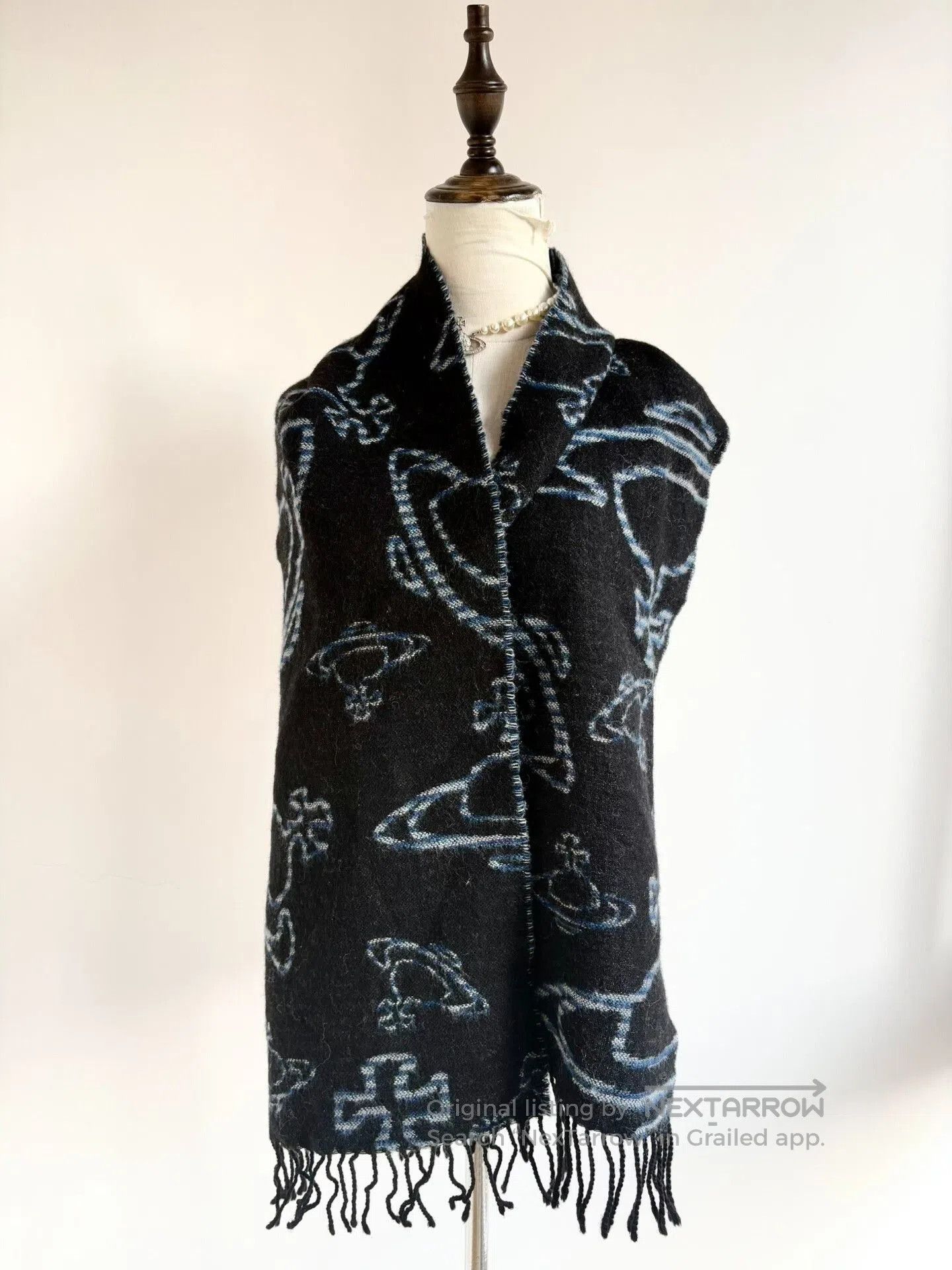 Vivienne Westwood Vivienne Westwood Black Blue Striped Scarf. Size ONE SIZE - 4 Thumbnail