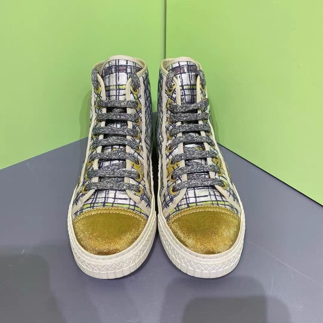 Chanel Chanel Gold Thread Knit Sneakers K15 Size US 7 / IT 37 - 2 Thumbnail