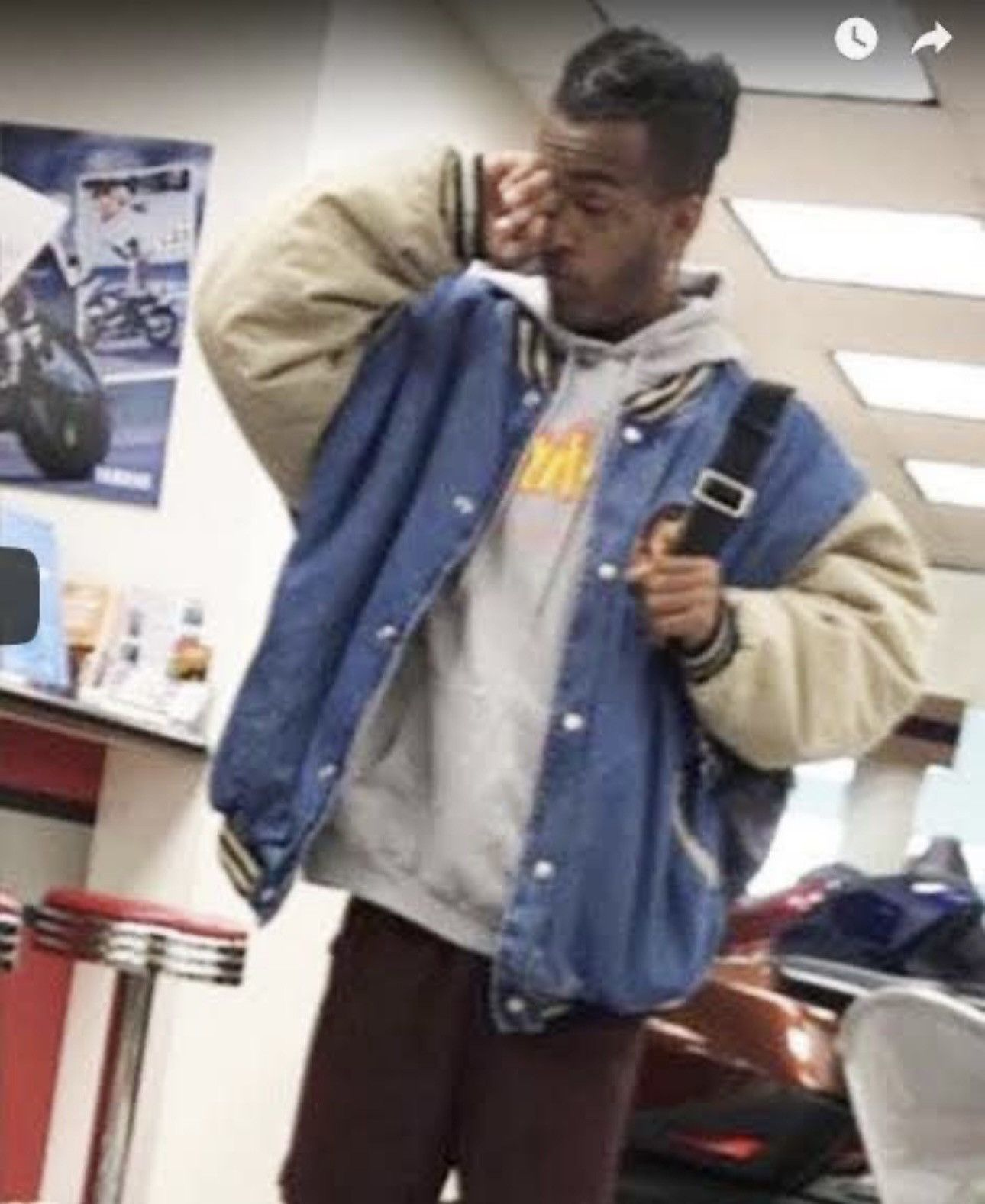 Disney × Vintage Rare! Xxxtentation style looney tunes Denim Varsity Jacket Size US L / EU 52-54 / 3 - 1 Thumbnail
