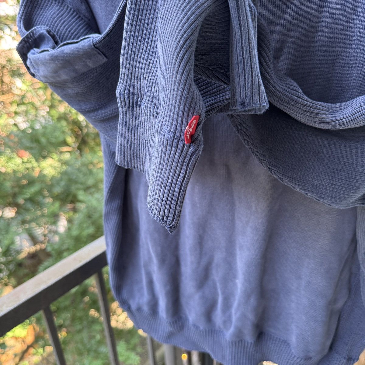 Vintage Thrashed Faded Distressed Levi’s Ribbed Shirt Sweatshirt ERD Size US L / EU 52-54 / 3 - 7 Thumbnail