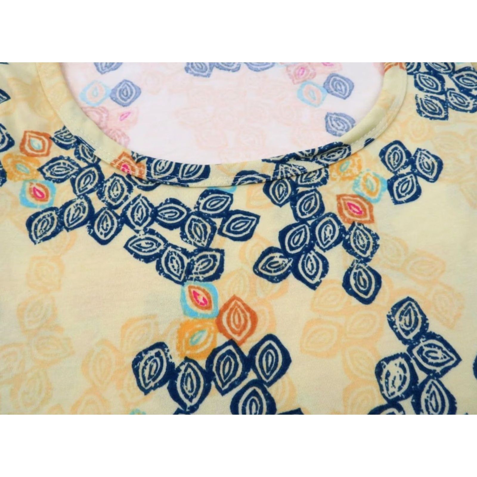 Vintage LuLaRoe Nicole Dress Womens XXS Geometric Yellow Blue Orange 2XS Fit & Flare Knee Length A-Line Casual Shirt? Size XXS / US 00 / IT 34 - 4 Thumbnail