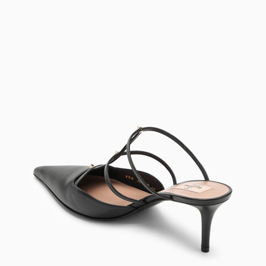 Valentino o1d2blof1024 Leather High Mules in Black Size US 7.5 / IT 37.5 - 4 Thumbnail