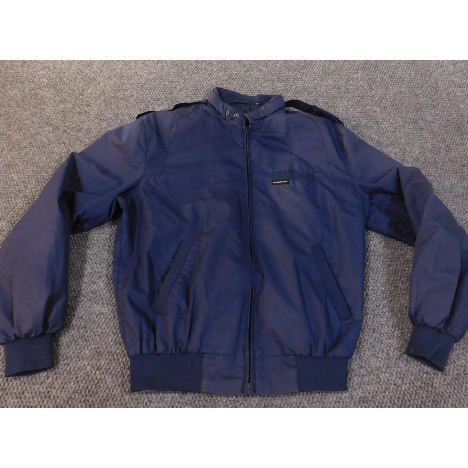 Members Only Members Only Jacket Mens M blue bomber zip polyester retro lined Size US M / EU 48-50 / 2 - 4 Thumbnail