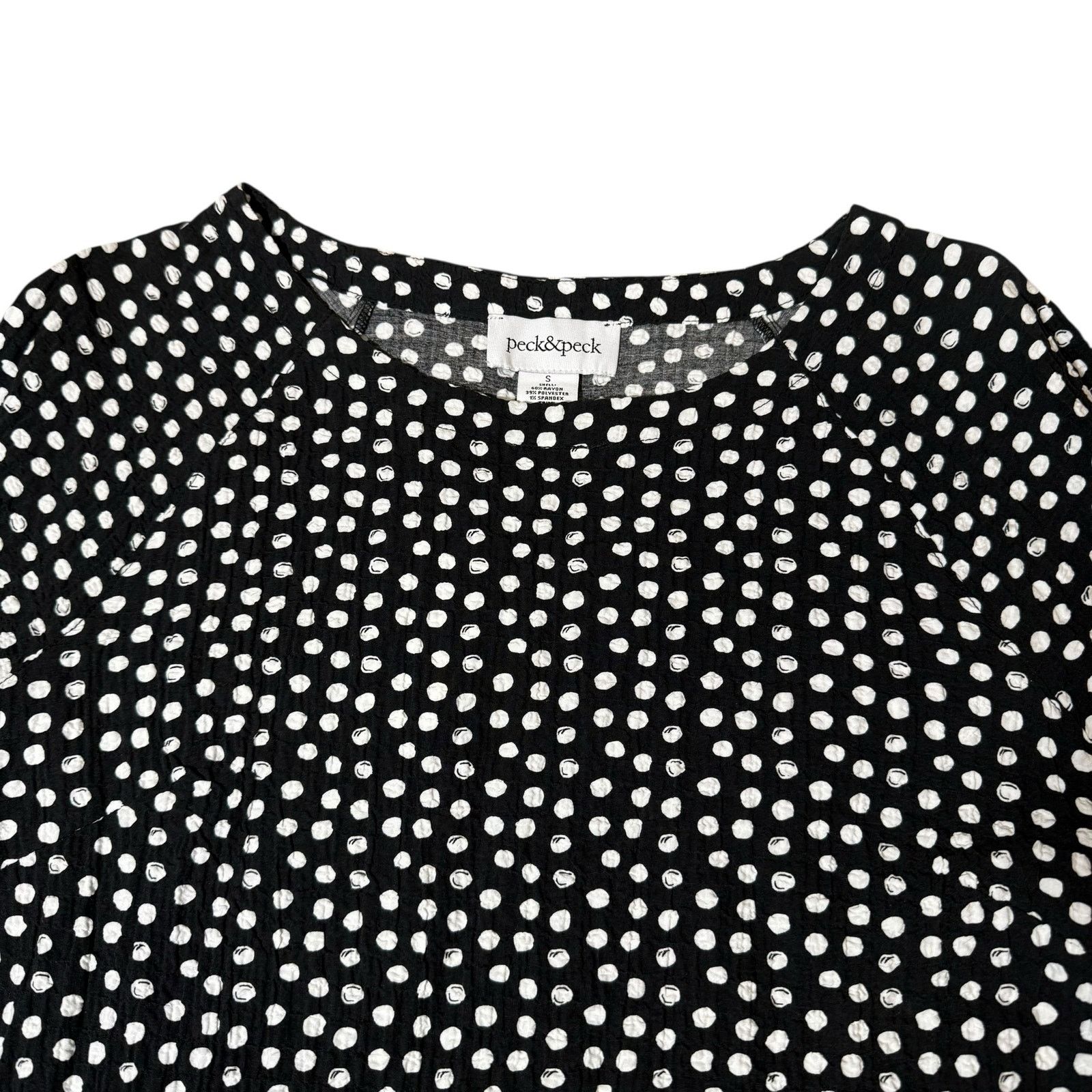 Other NEW Peck & Peck Blouse Top Crinkle Texture Black White Small Size S / US 4 / IT 40 - 7 Thumbnail