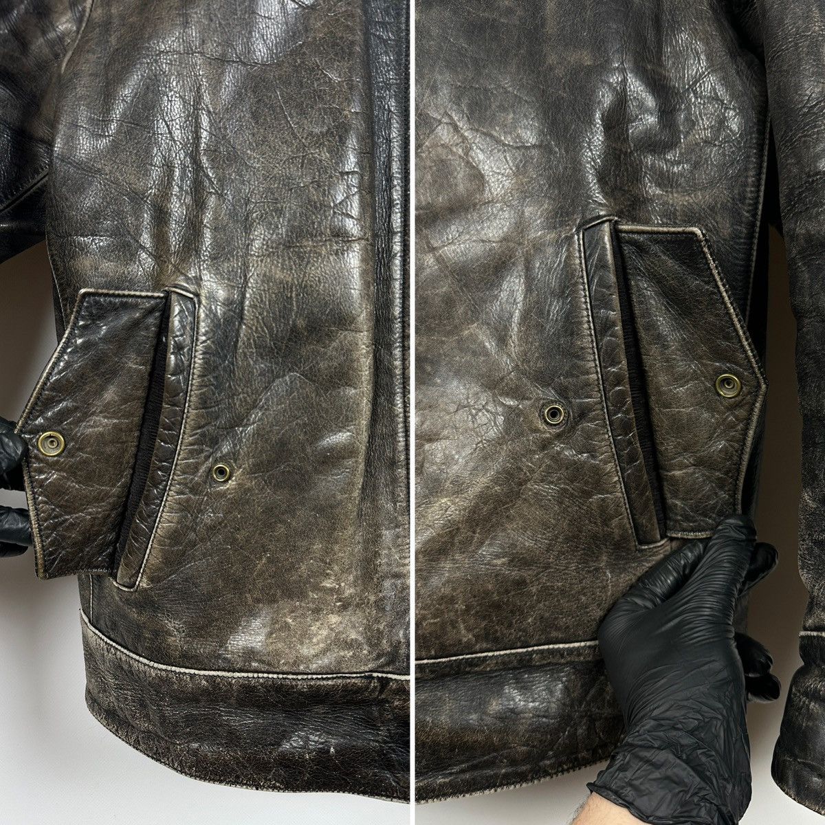 Gap 00s Vintage GAP Distressed Brown Leather Sherpa Lined Jacket Size US M / EU 48-50 / 2 - 20 Thumbnail