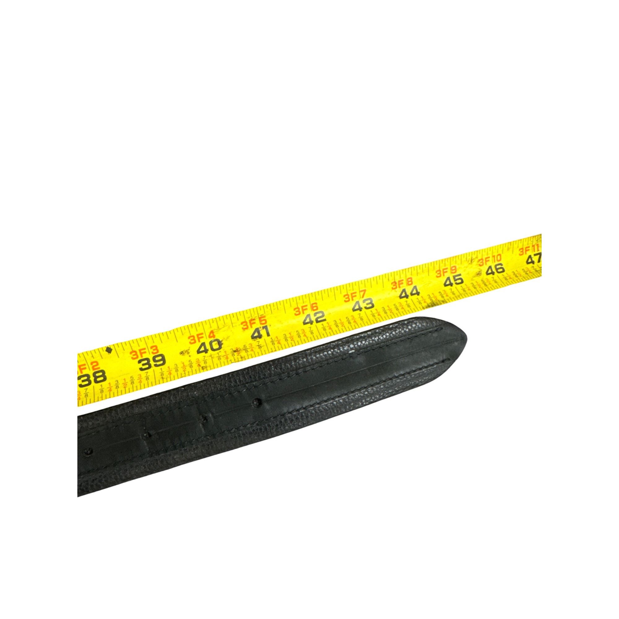 Designer Kolte Italian Made Mens Black Leather Belt W/Solid Brass Buc Size 38 - 7 Thumbnail
