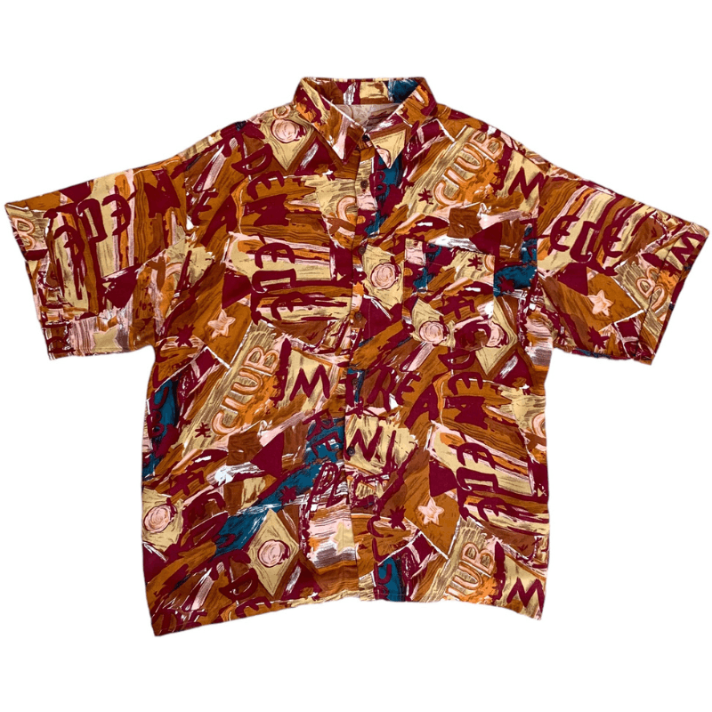 Vintage Vintage summer shirt with crazy patterns - Tacot Bleu Size US L / EU 52-54 / 3 - 1 Thumbnail