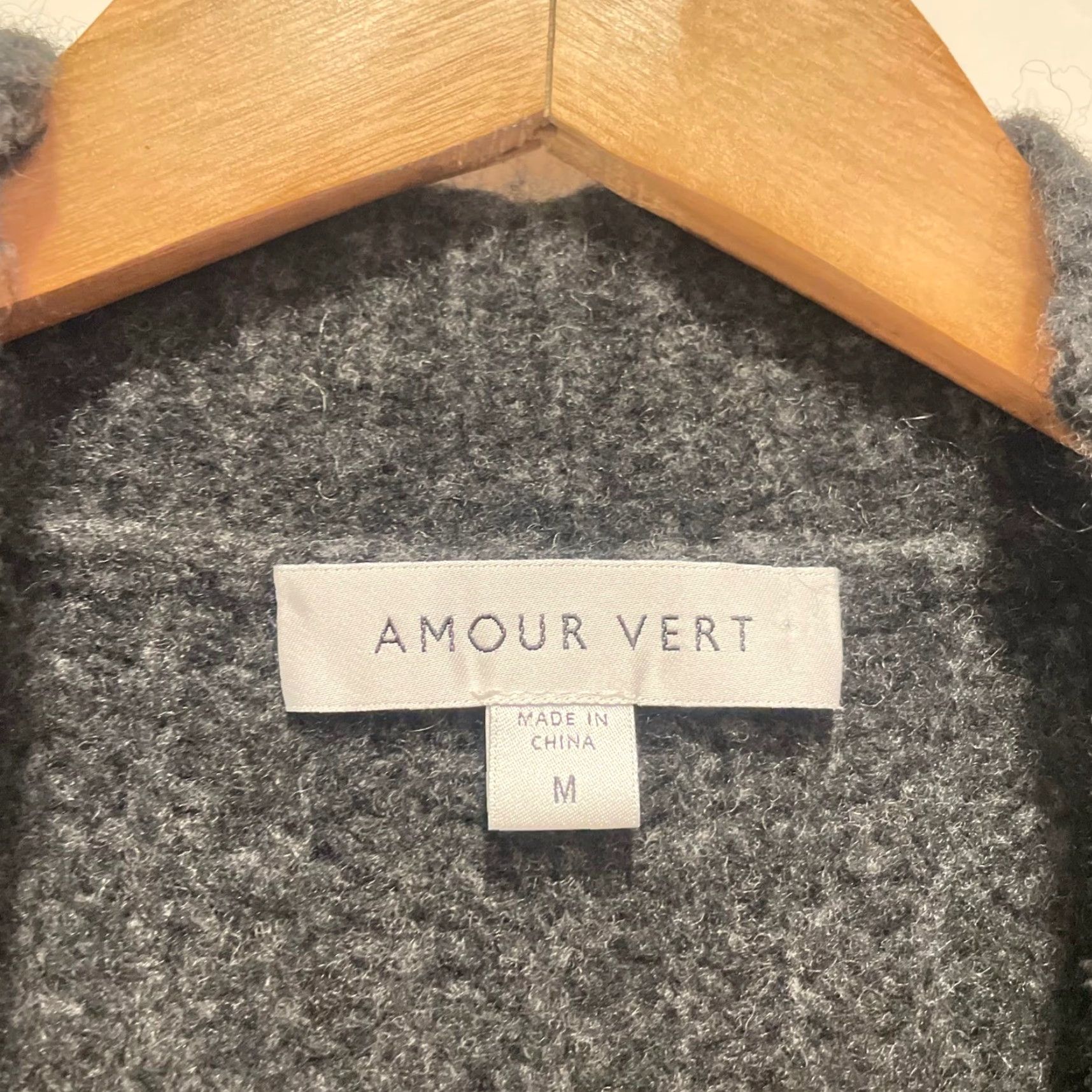 Vintage Amour Vert Cardigan Women Gray Open Front Knit Wool Blend Ribbed Size M Size M / US 6-8 / IT 42-44 - 3 Thumbnail