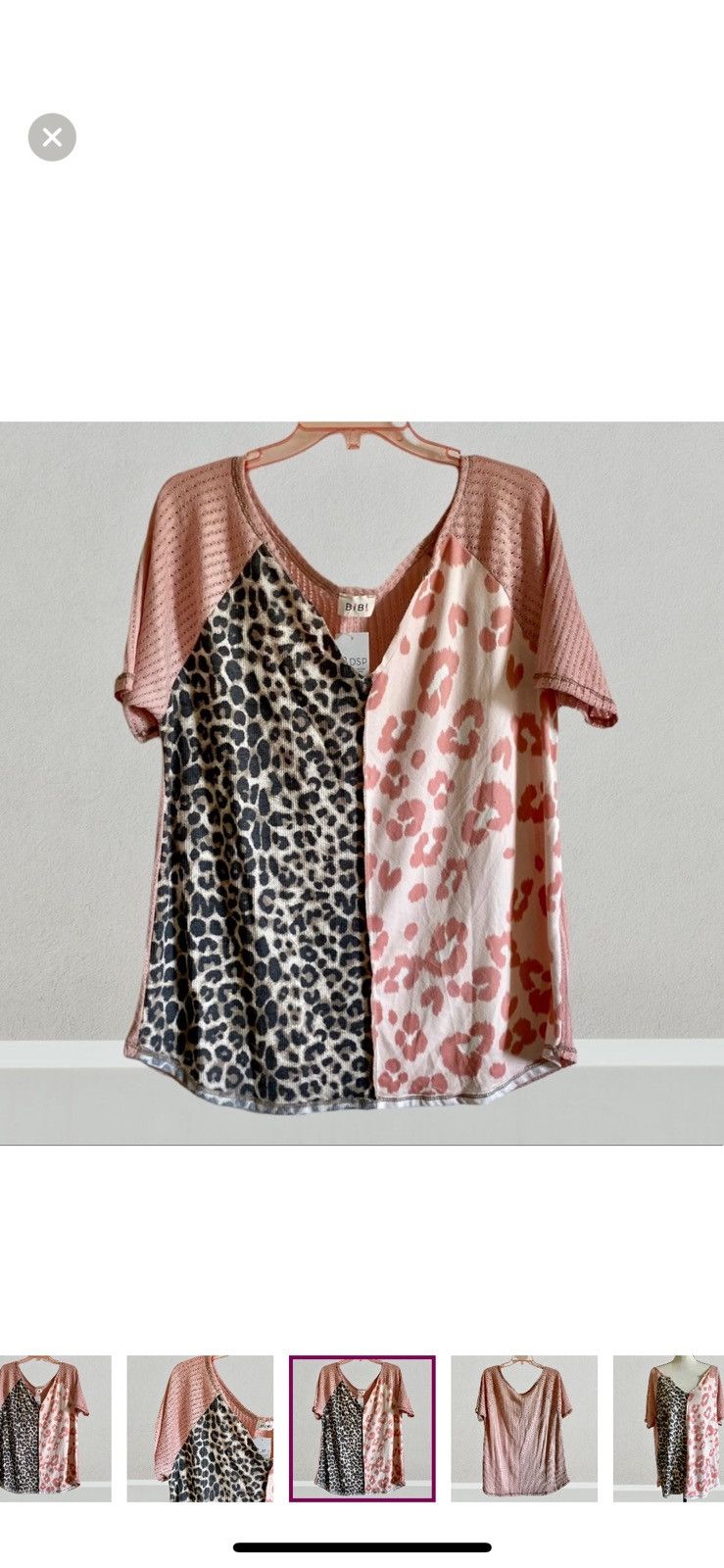 Other BIBI PINK ANIMAL PRINT BLOCK DETAIL SHORT SLEEVE TOP SHIRT Size L / US 10 / IT 46 - 5 Thumbnail